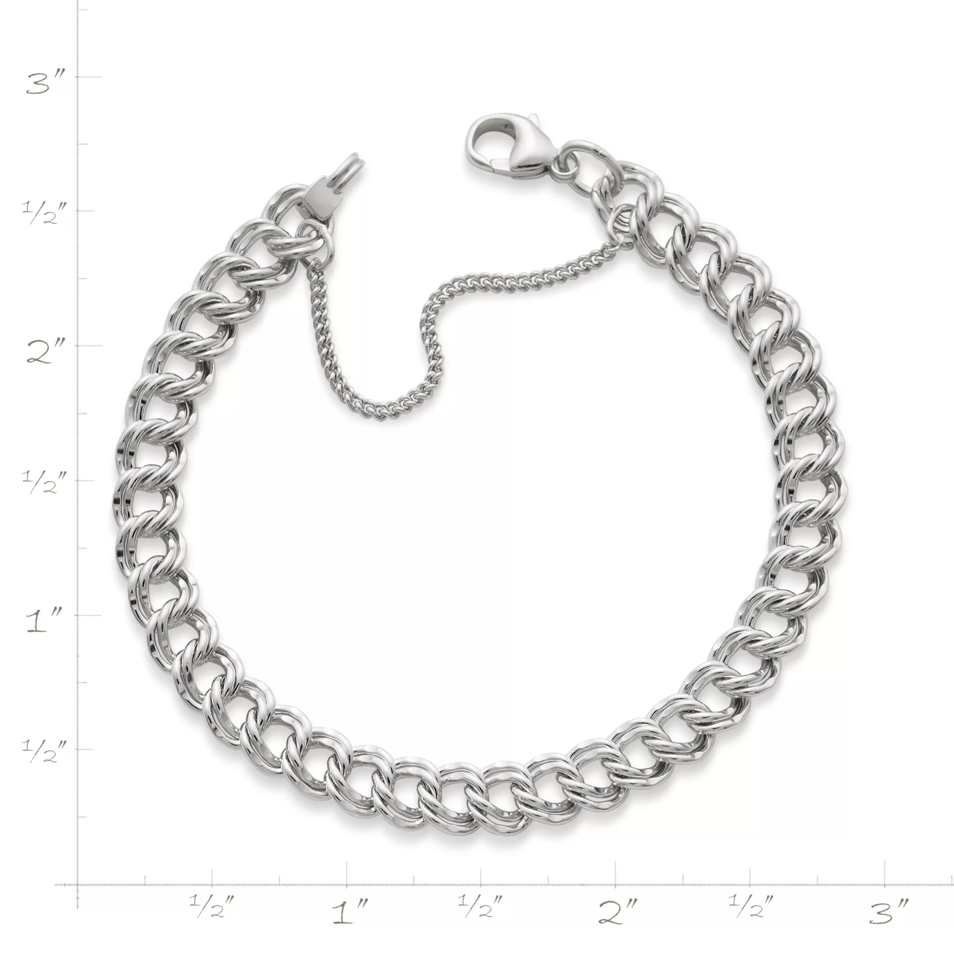 Medium Double Curb Charm Bracelet - Image 2