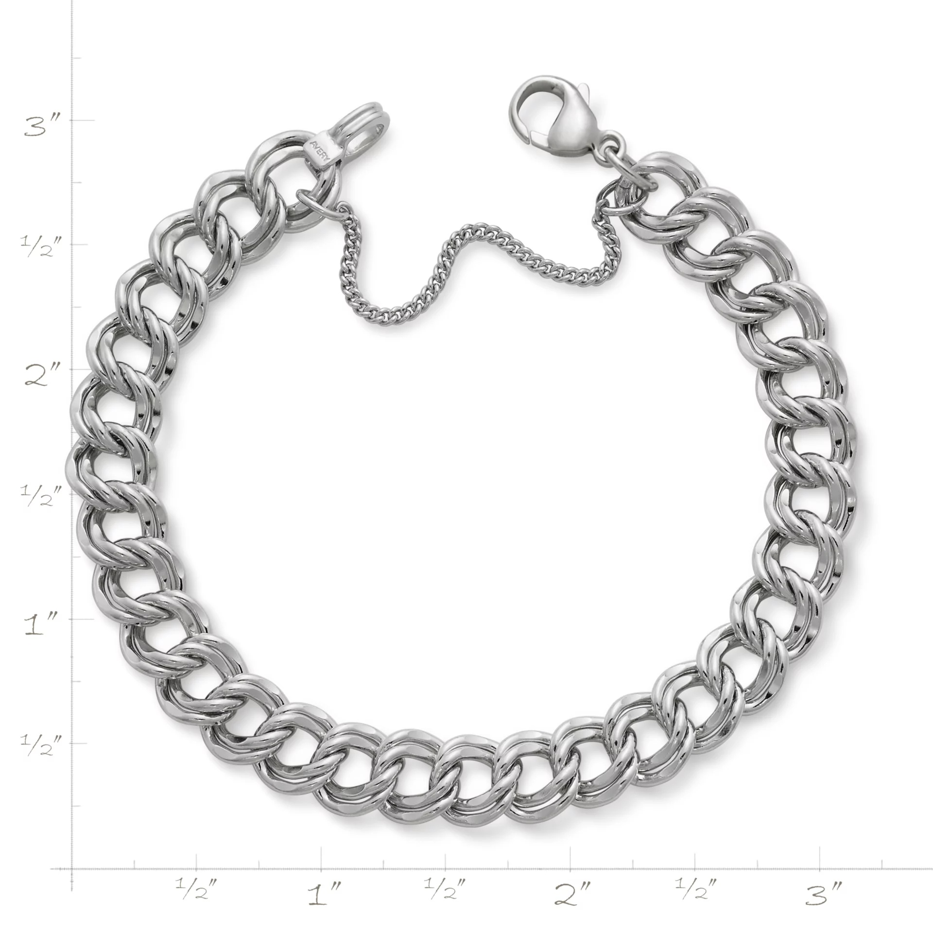 Heavy Double Curb Charm Bracelet - Image 2