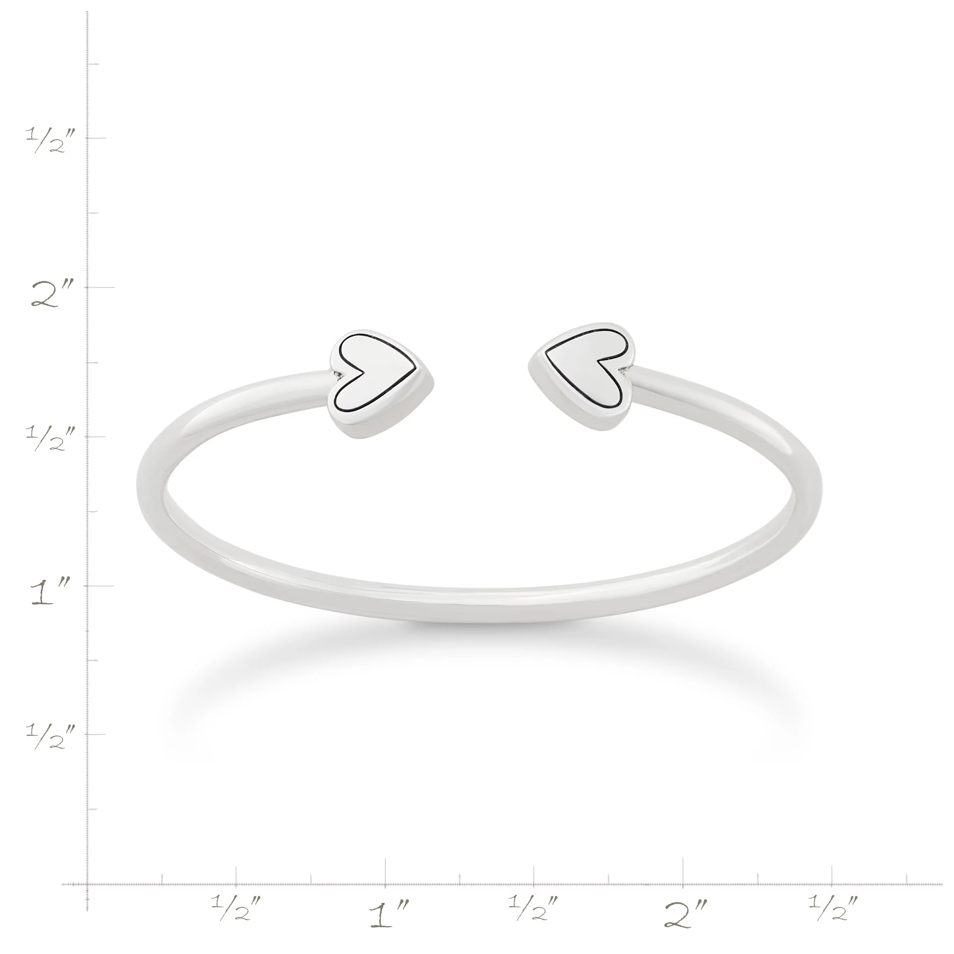 Two Hearts Flexible Cuff Bracelet - Image 5