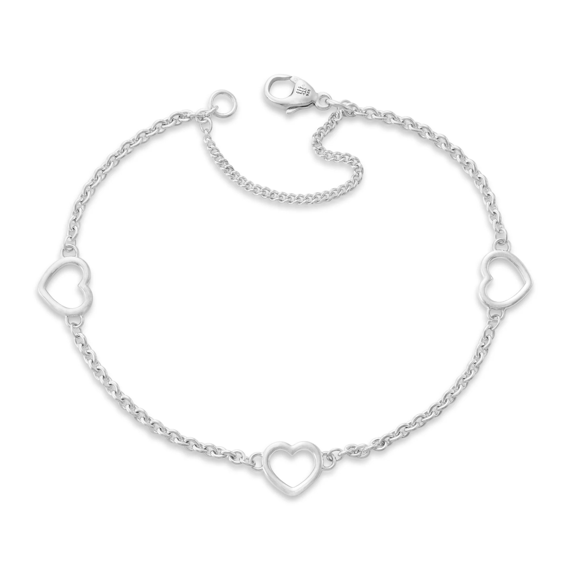 Heart Station Charm Bracelet