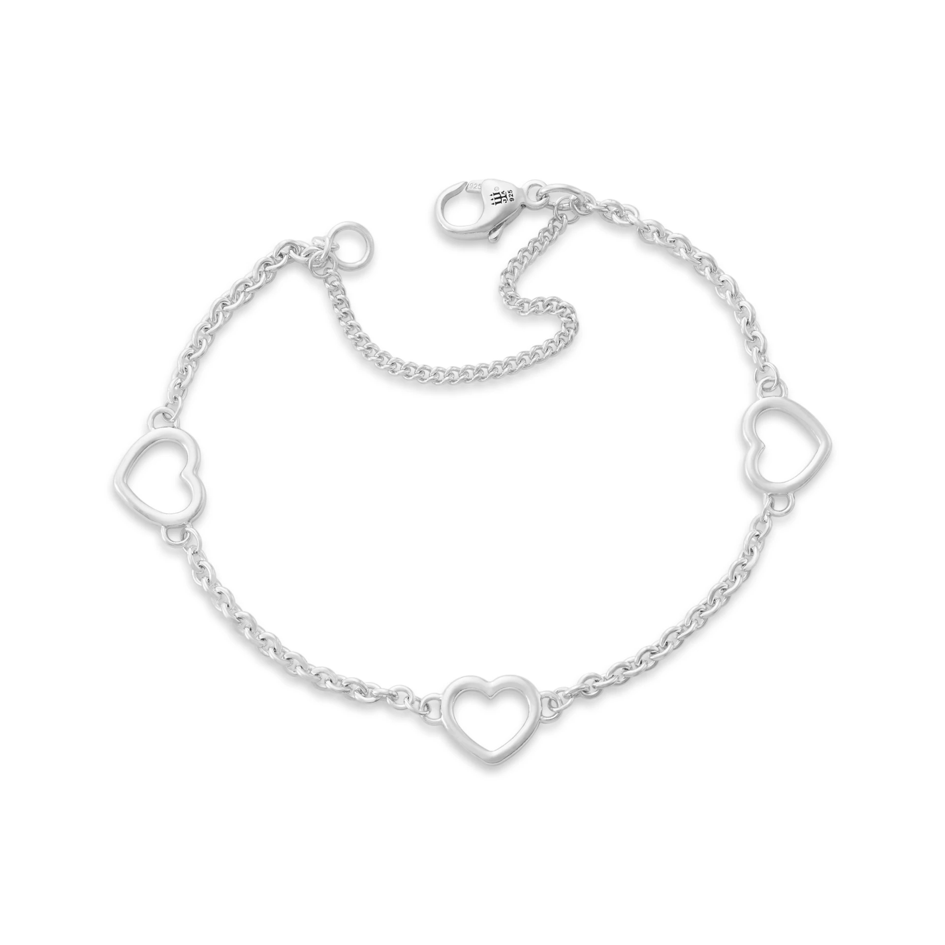 Heart Station Charm Bracelet