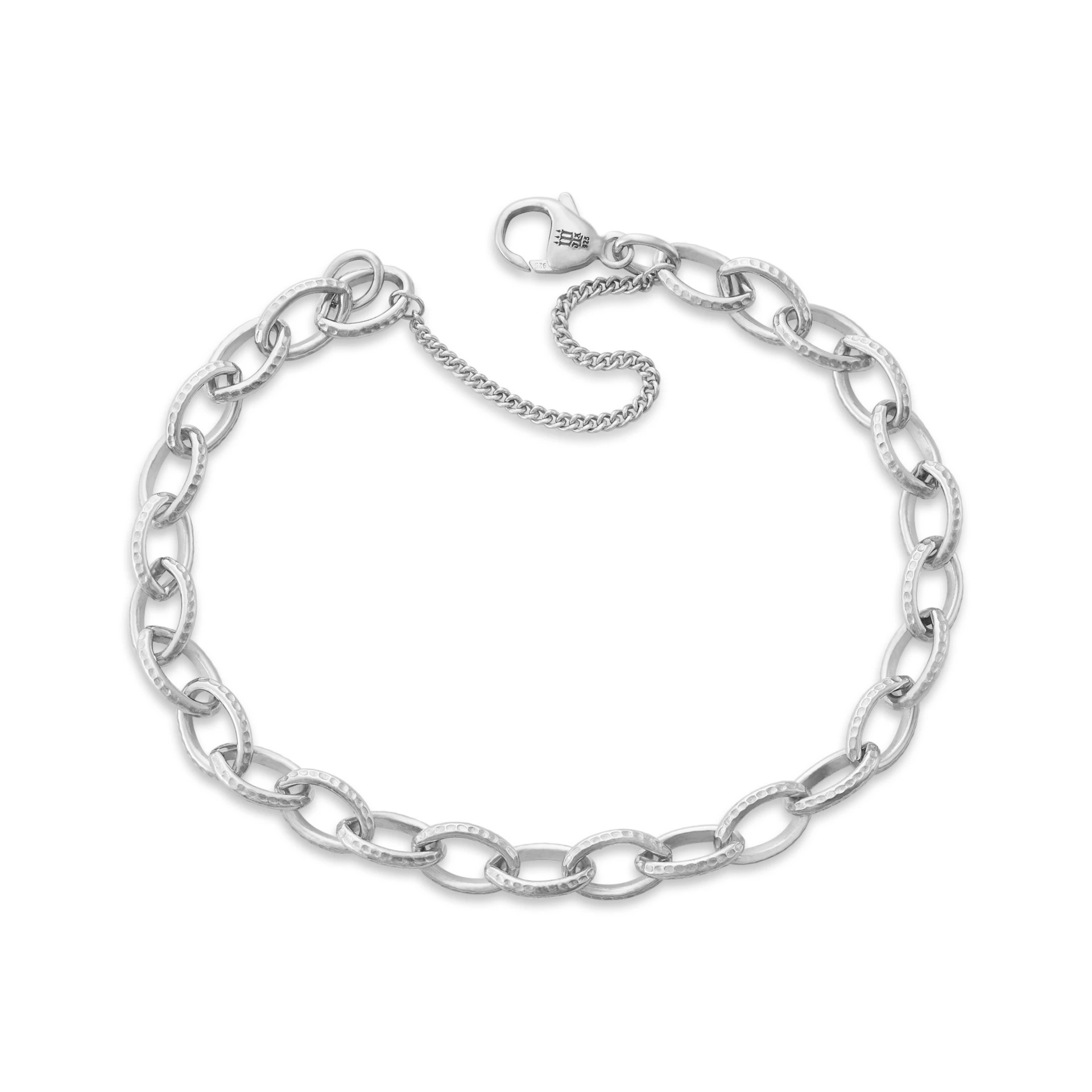 Textured Oval Charm Bracelet