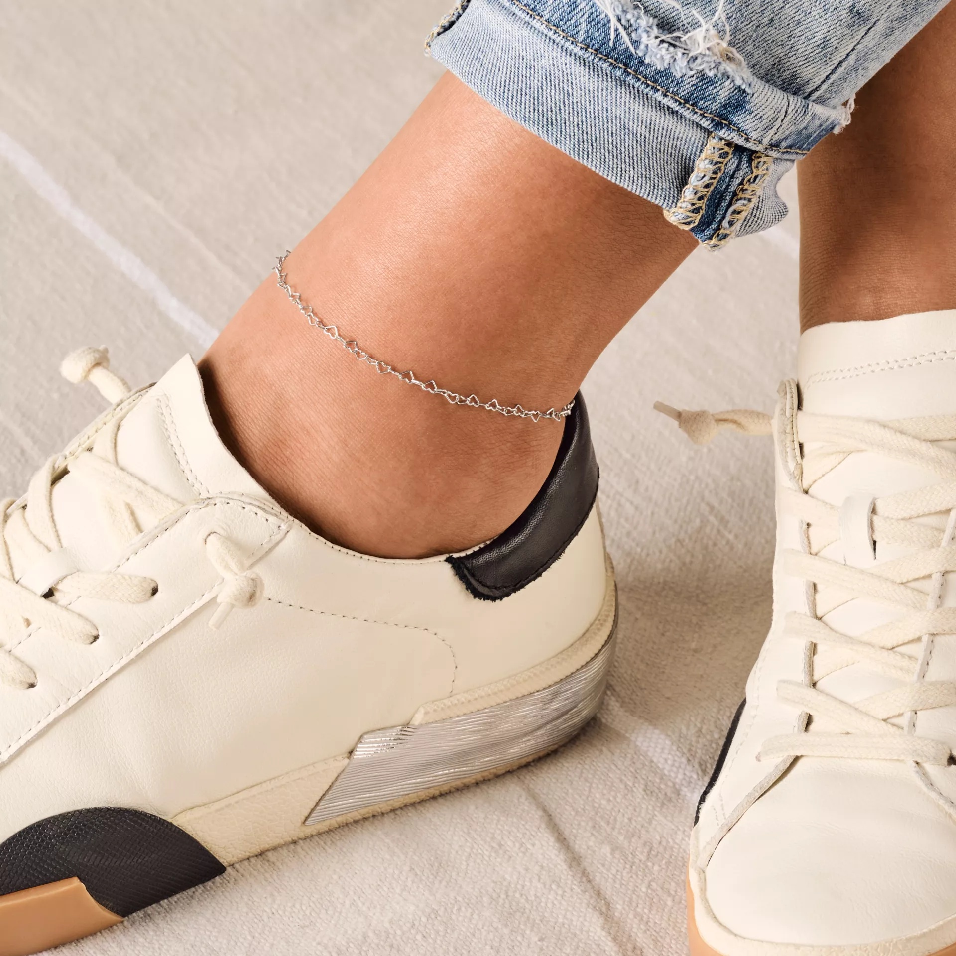 Delicate Connected Hearts Anklet - Image 4