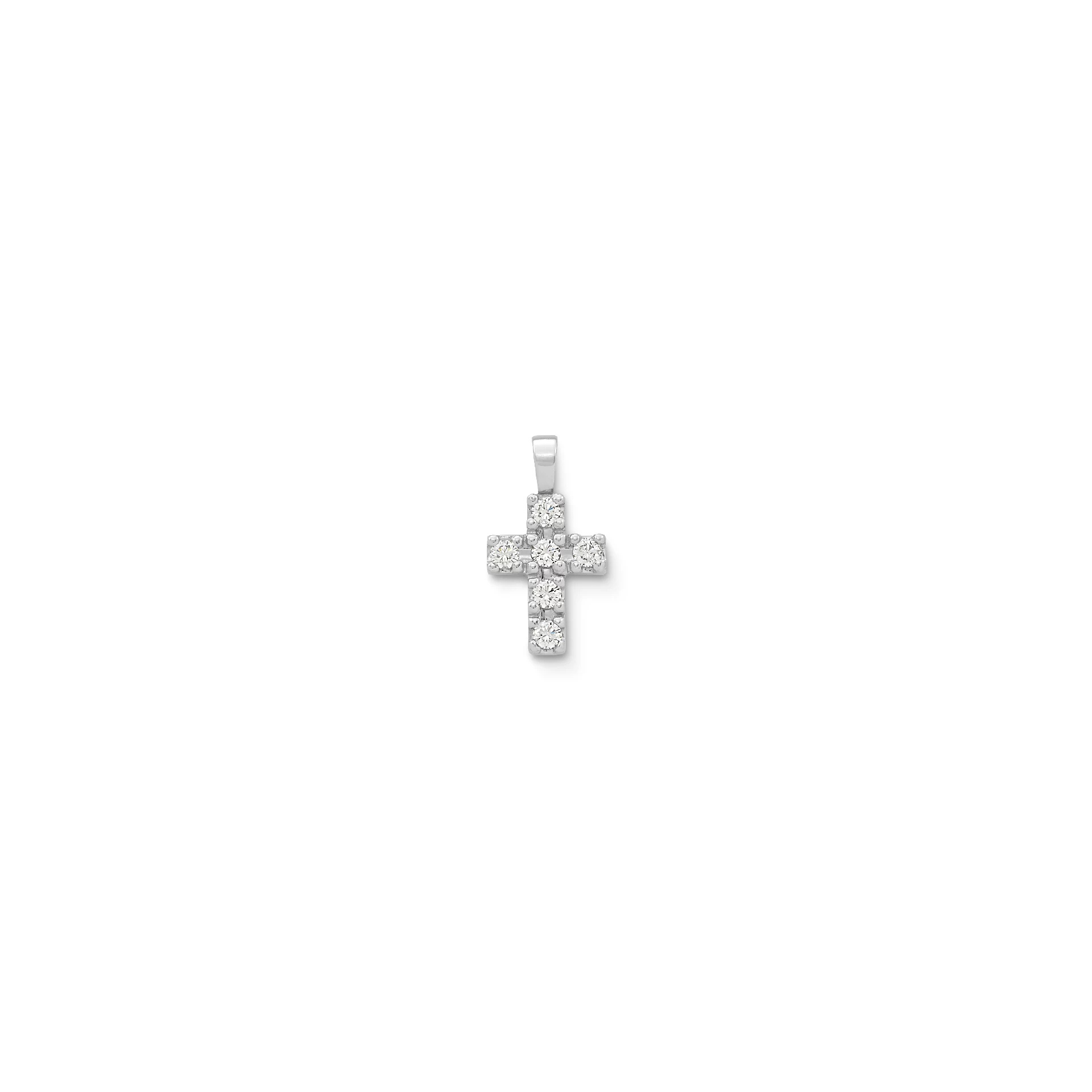 Petite Latin Cross Pendant with Diamonds
