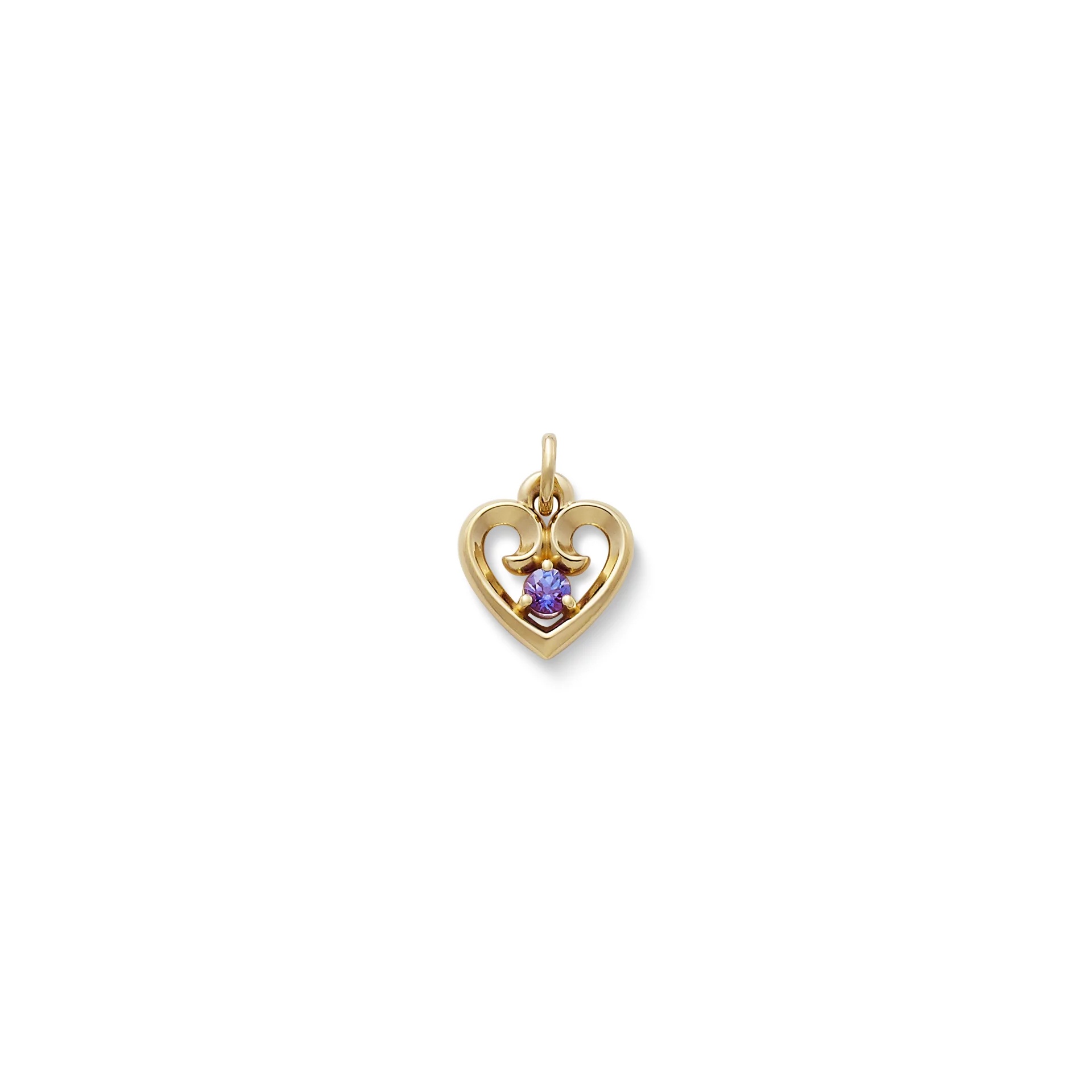 Avery Remembrance Heart Birthstone Charm