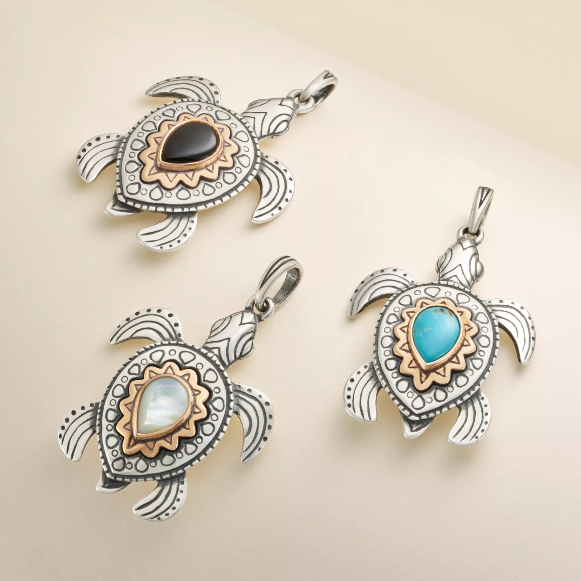 Sea Turtle Gemstone Pendant - Image 2