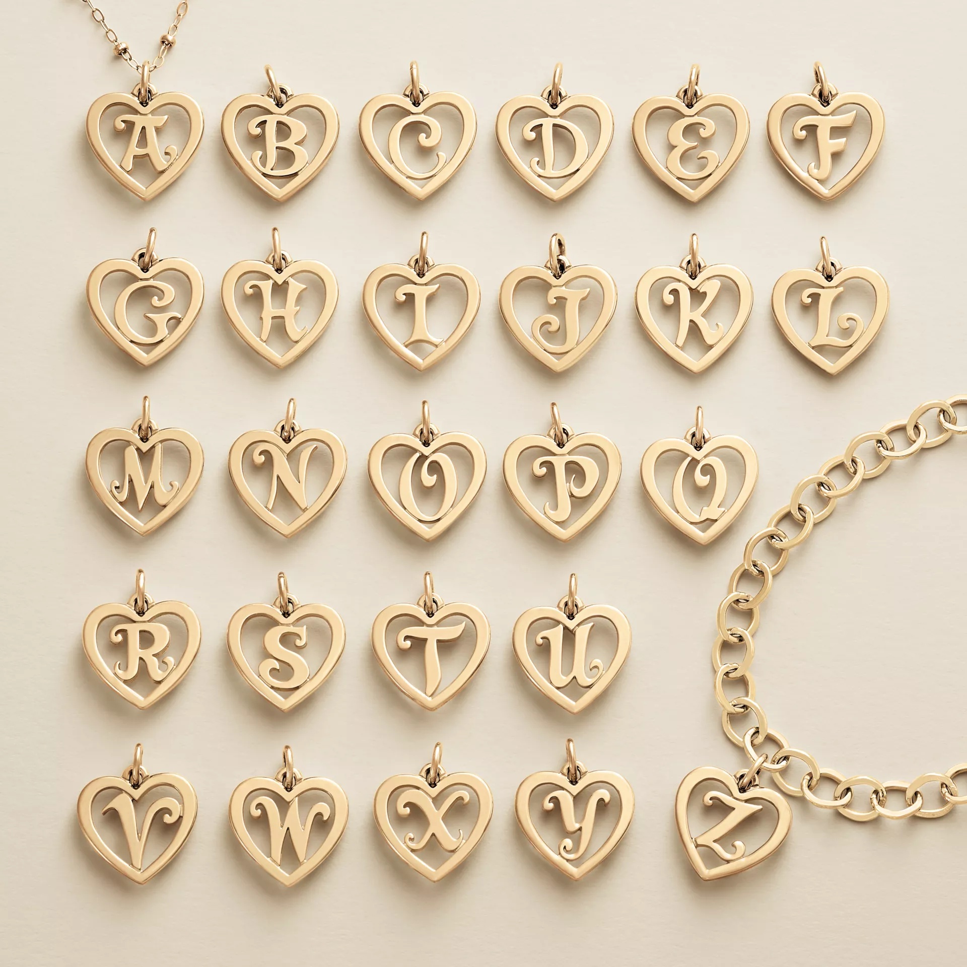 Heart Script Initial Charm