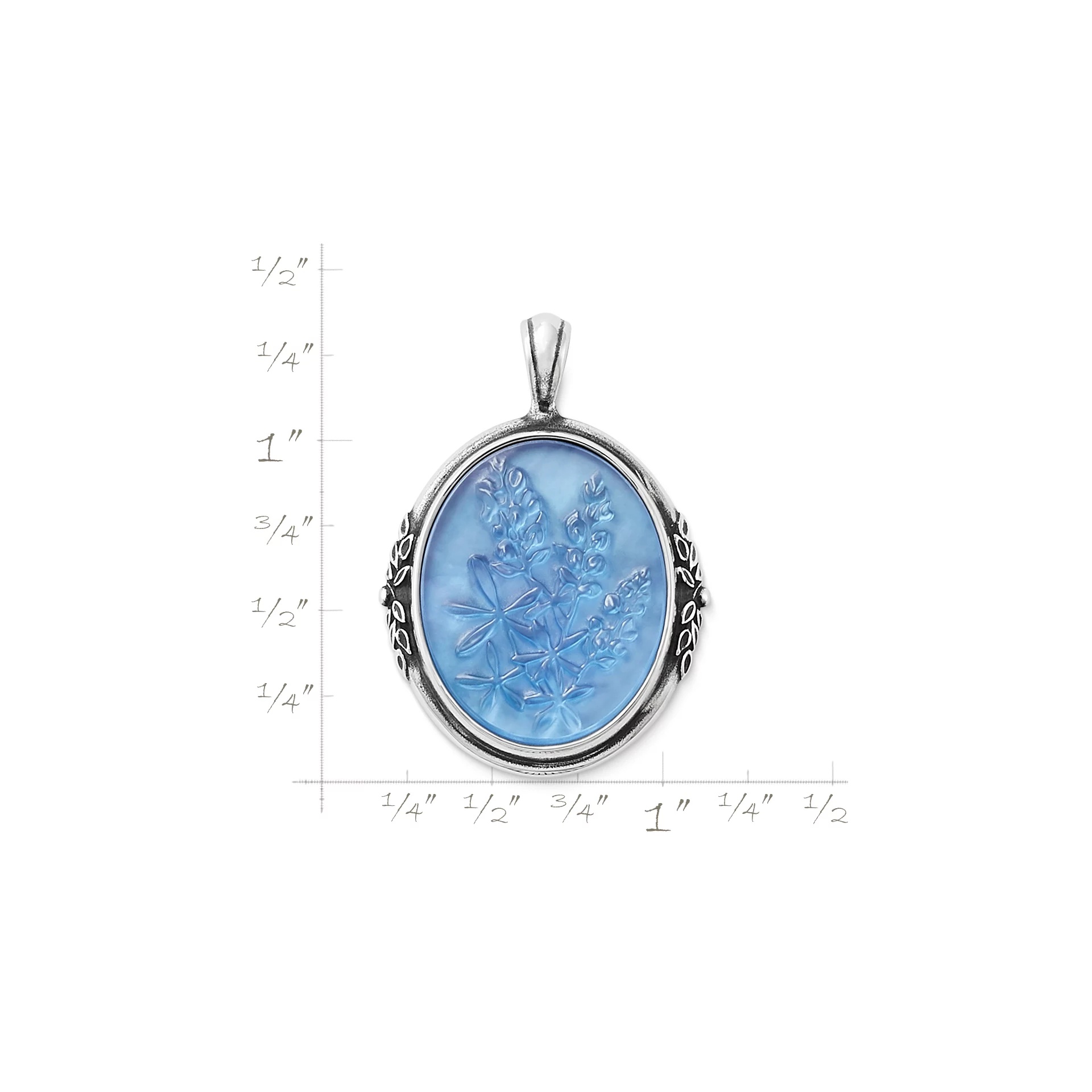 Sculpted Bluebonnet Layered Gemstone Pendant - Image 5