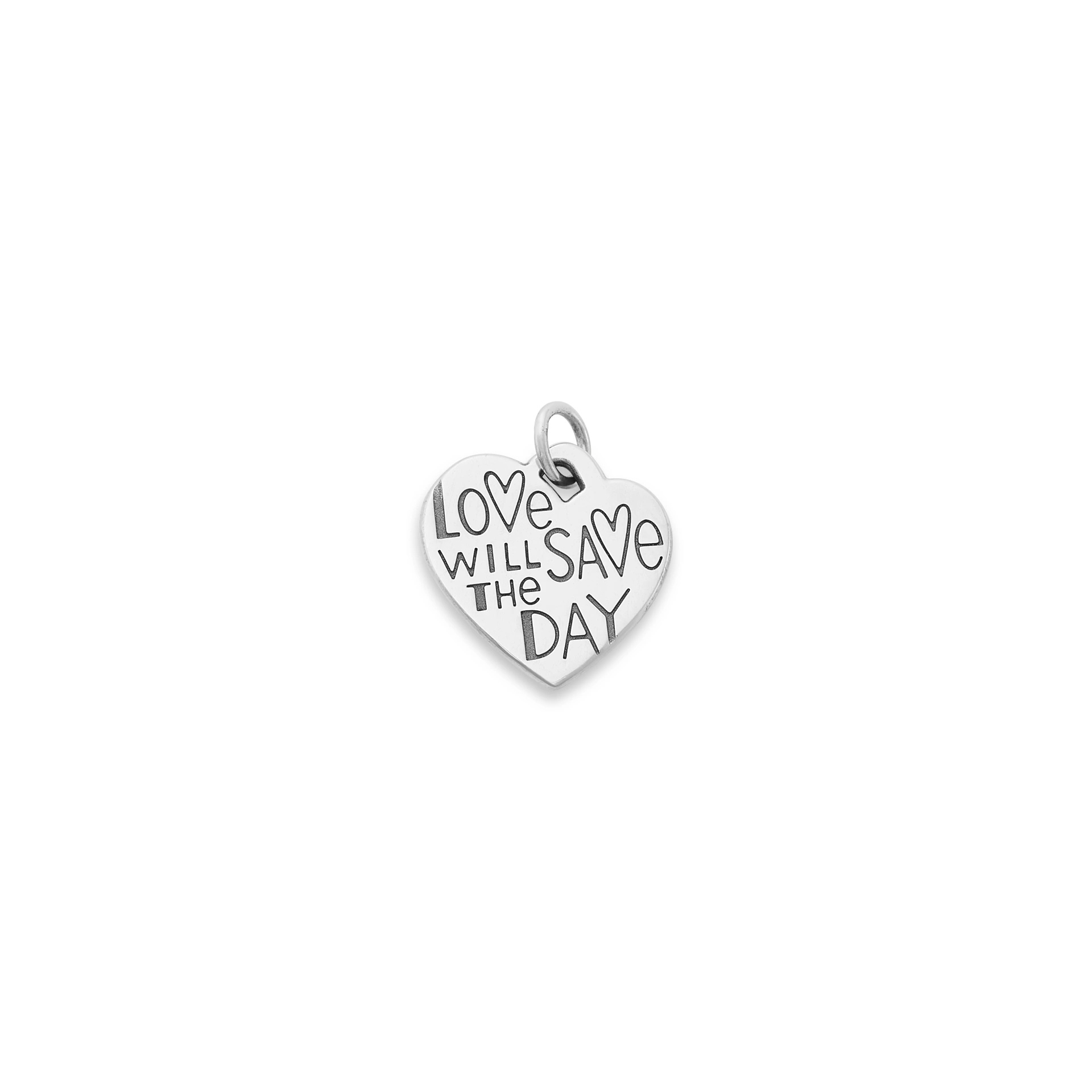 Love Will Save the Day Heart Charm