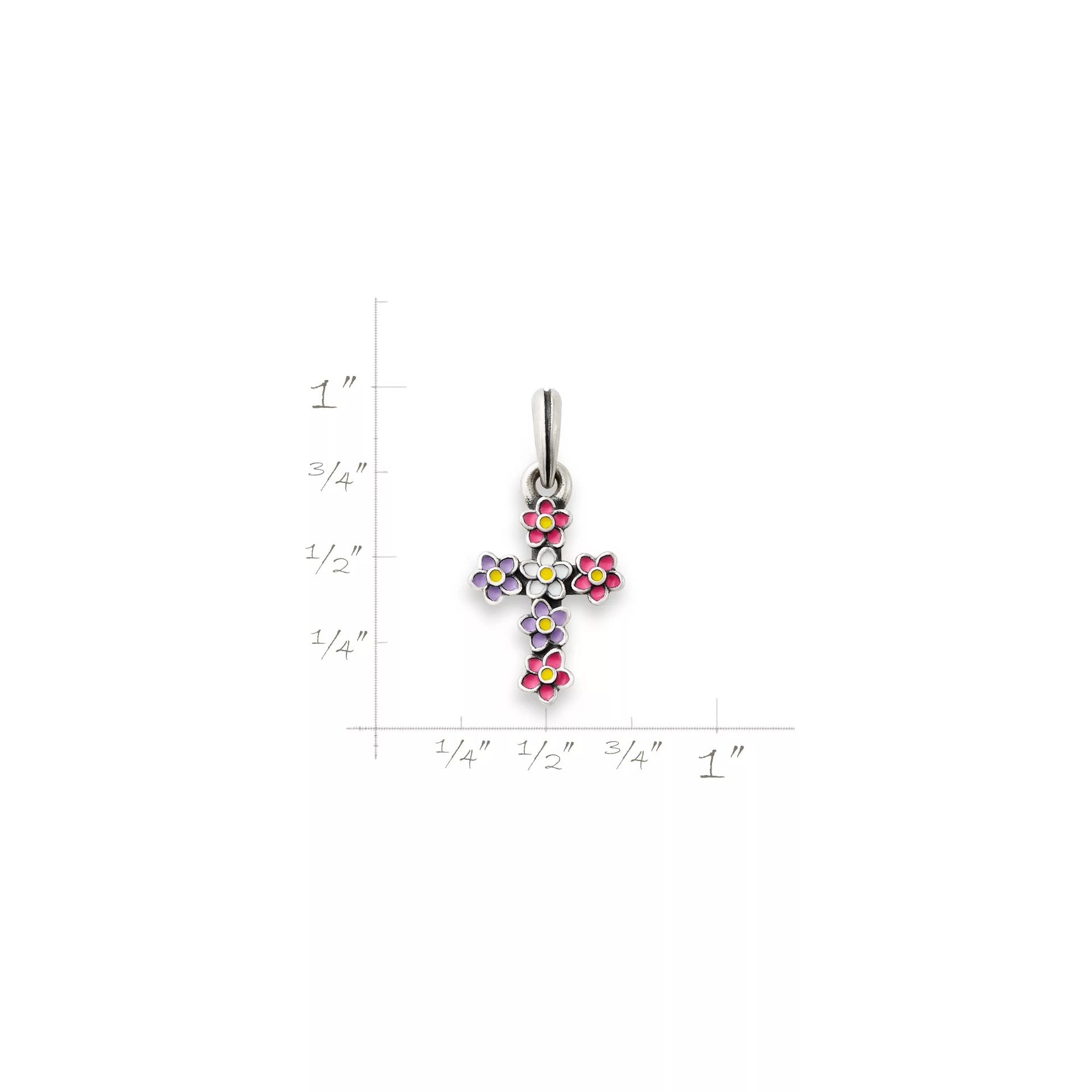 Enamel Floral Cross Pendant - Image 6