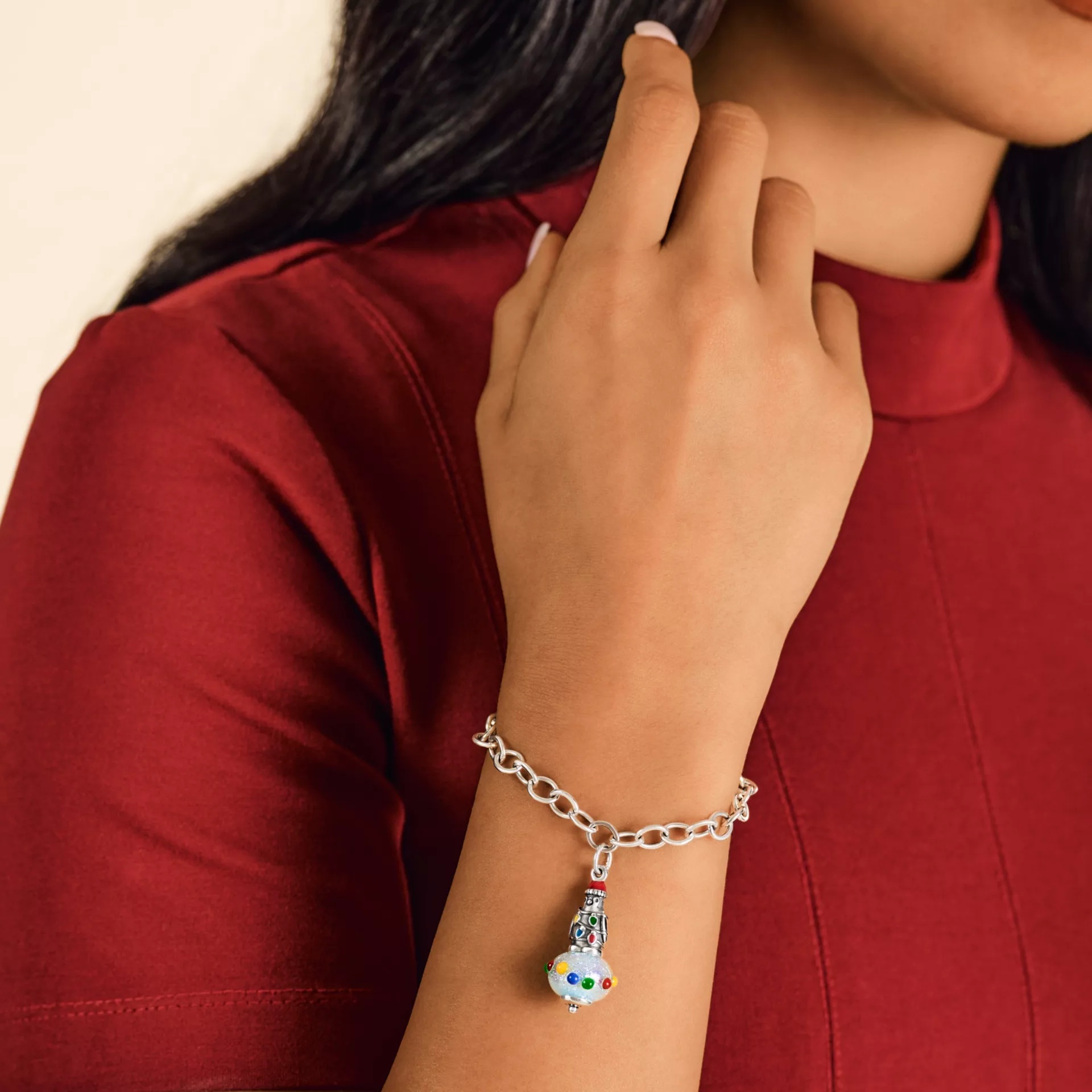 Enamel Christmas Penguin Art Glass Charm - Image 4