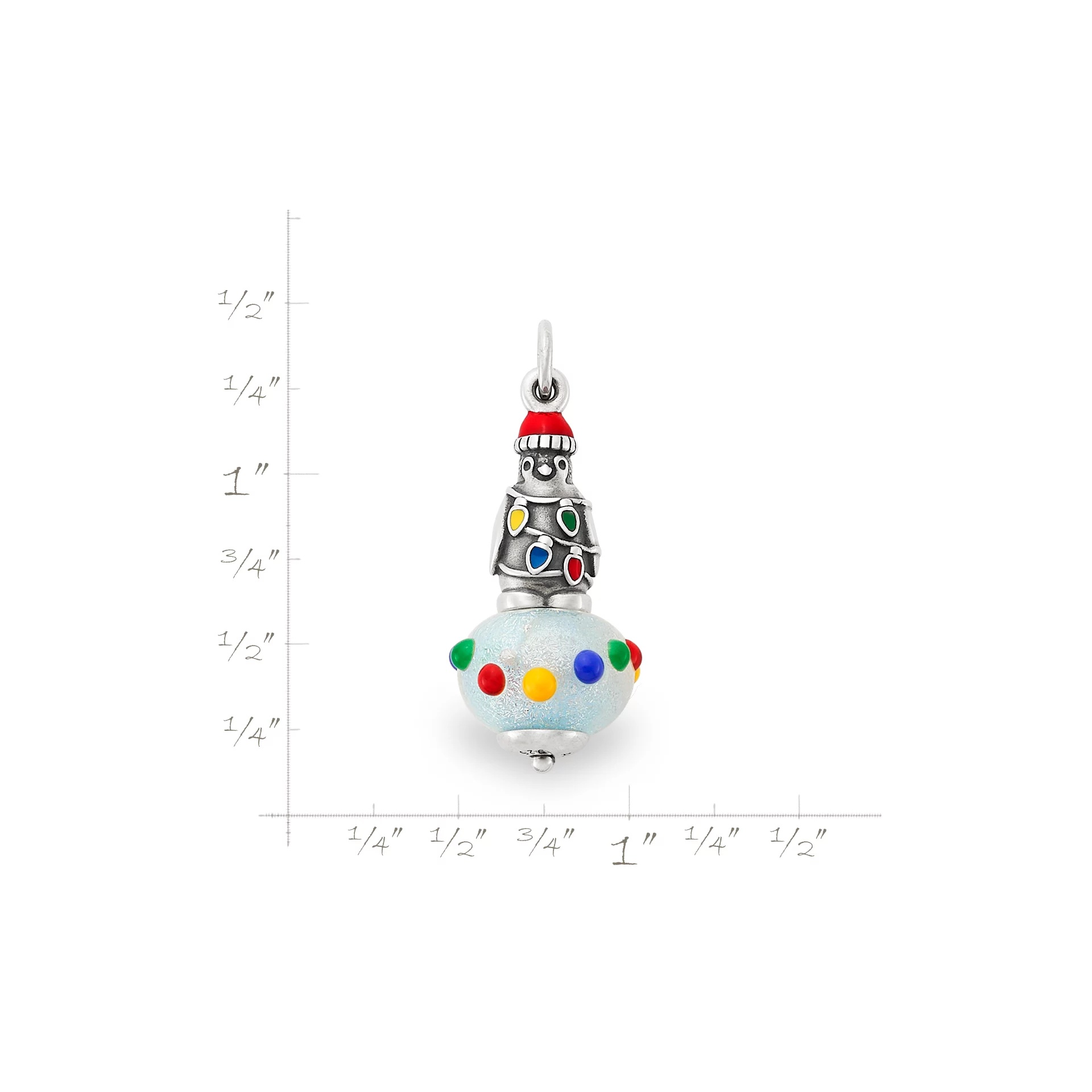 Enamel Christmas Penguin Art Glass Charm - Image 6