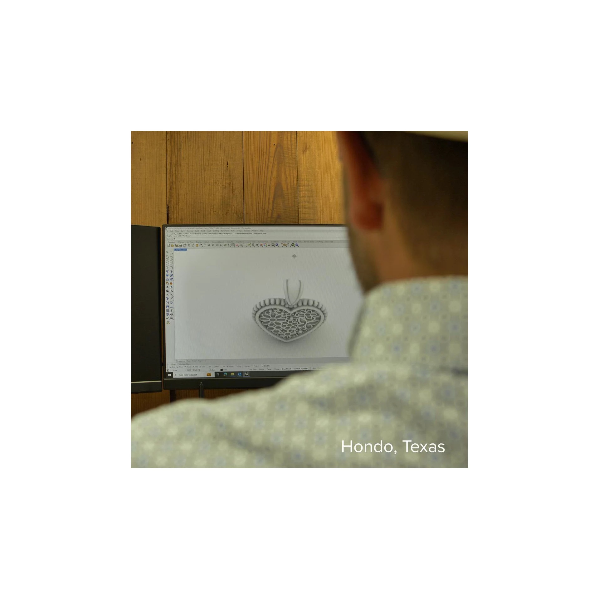 Enamel Floral Heart Pendant - Image 4