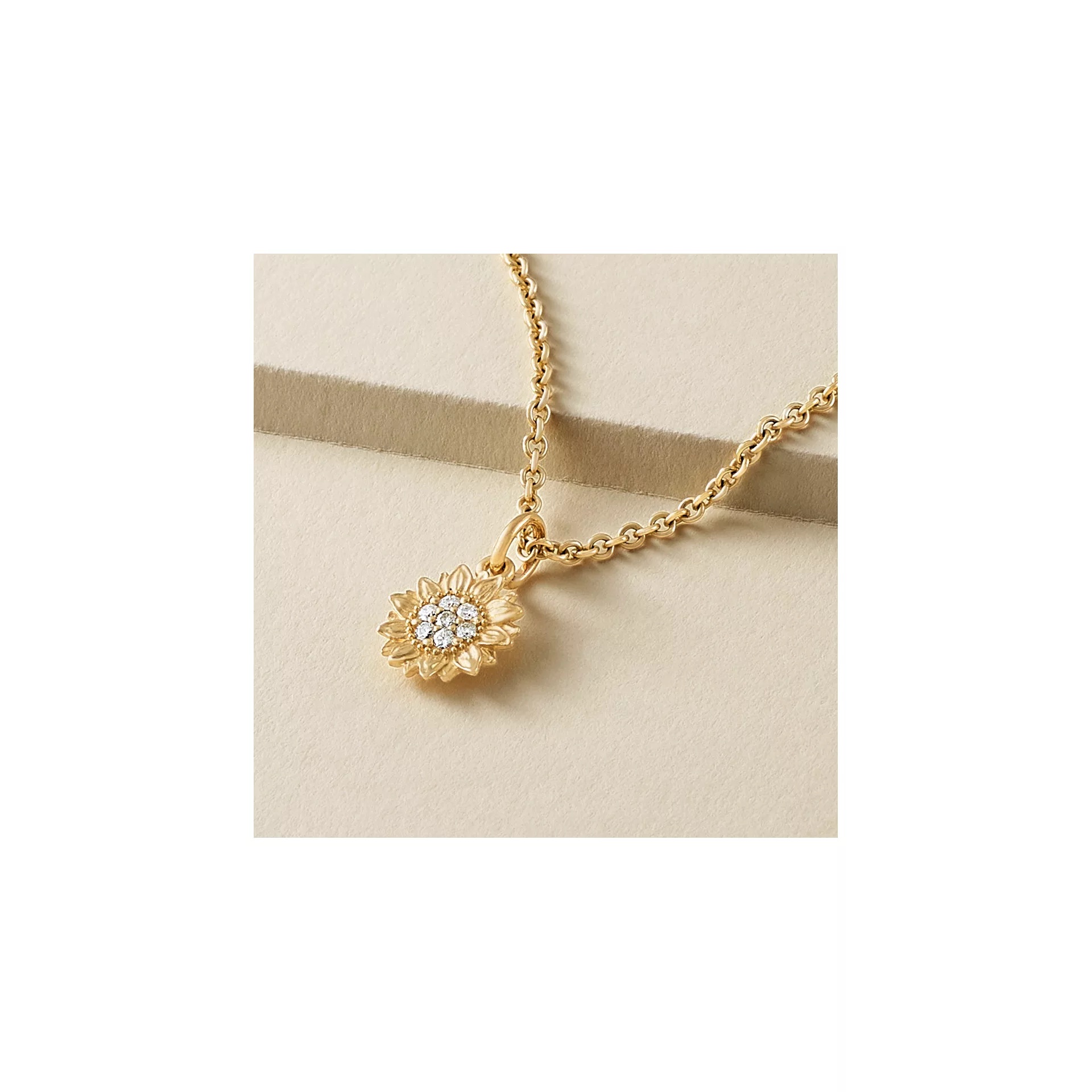 Pave Diamond Sunflower Pendant - Image 3