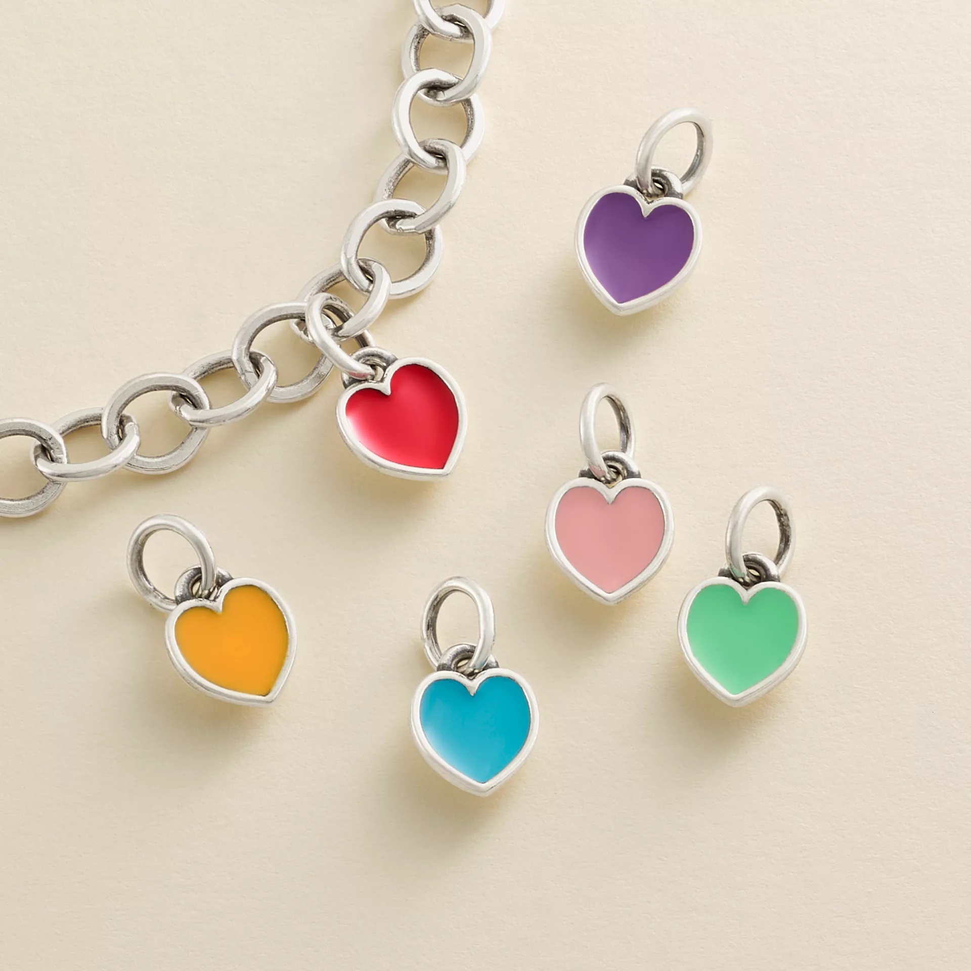 Enamel Connected Hearts Charm - Image 3