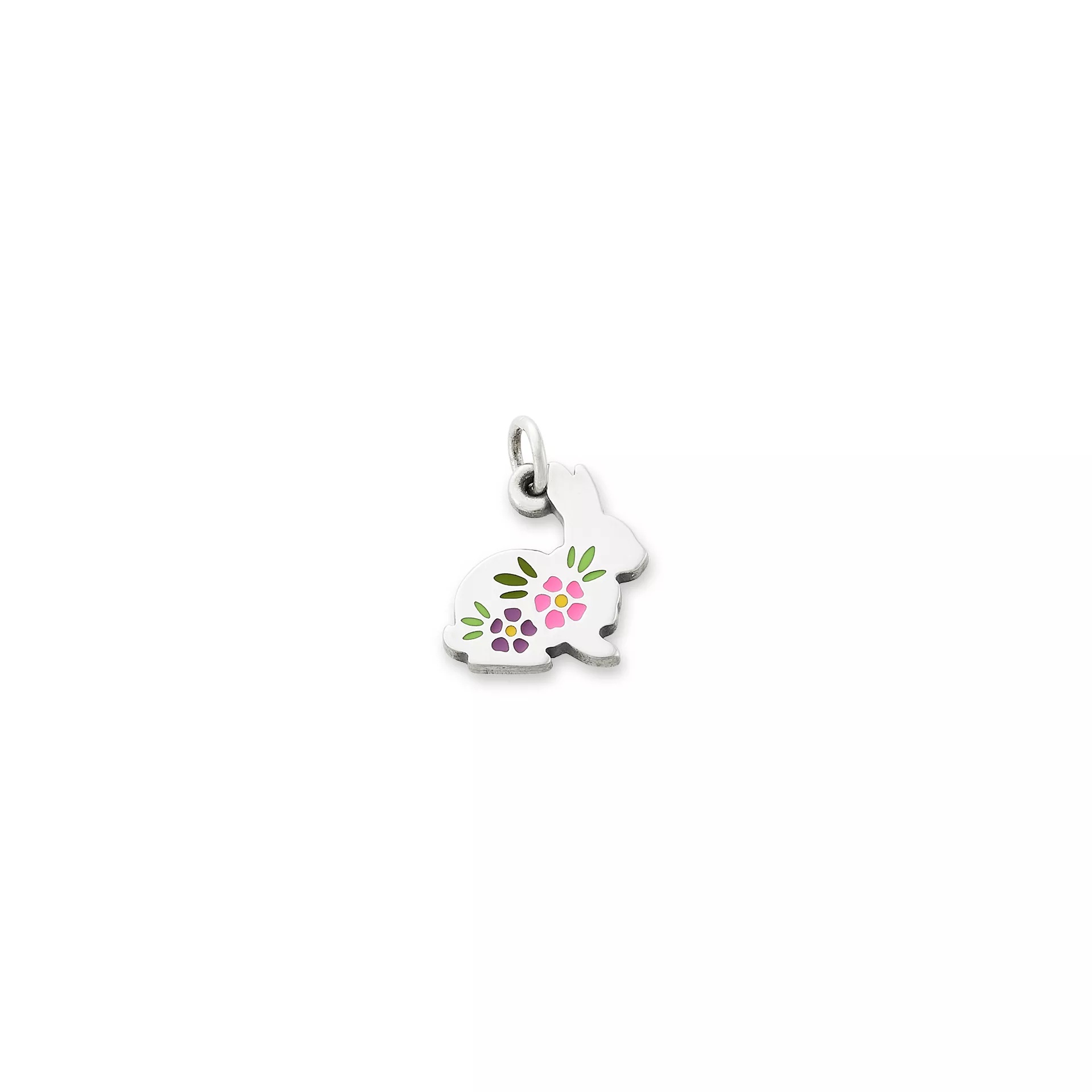 Enamel Floral Bunny Charm