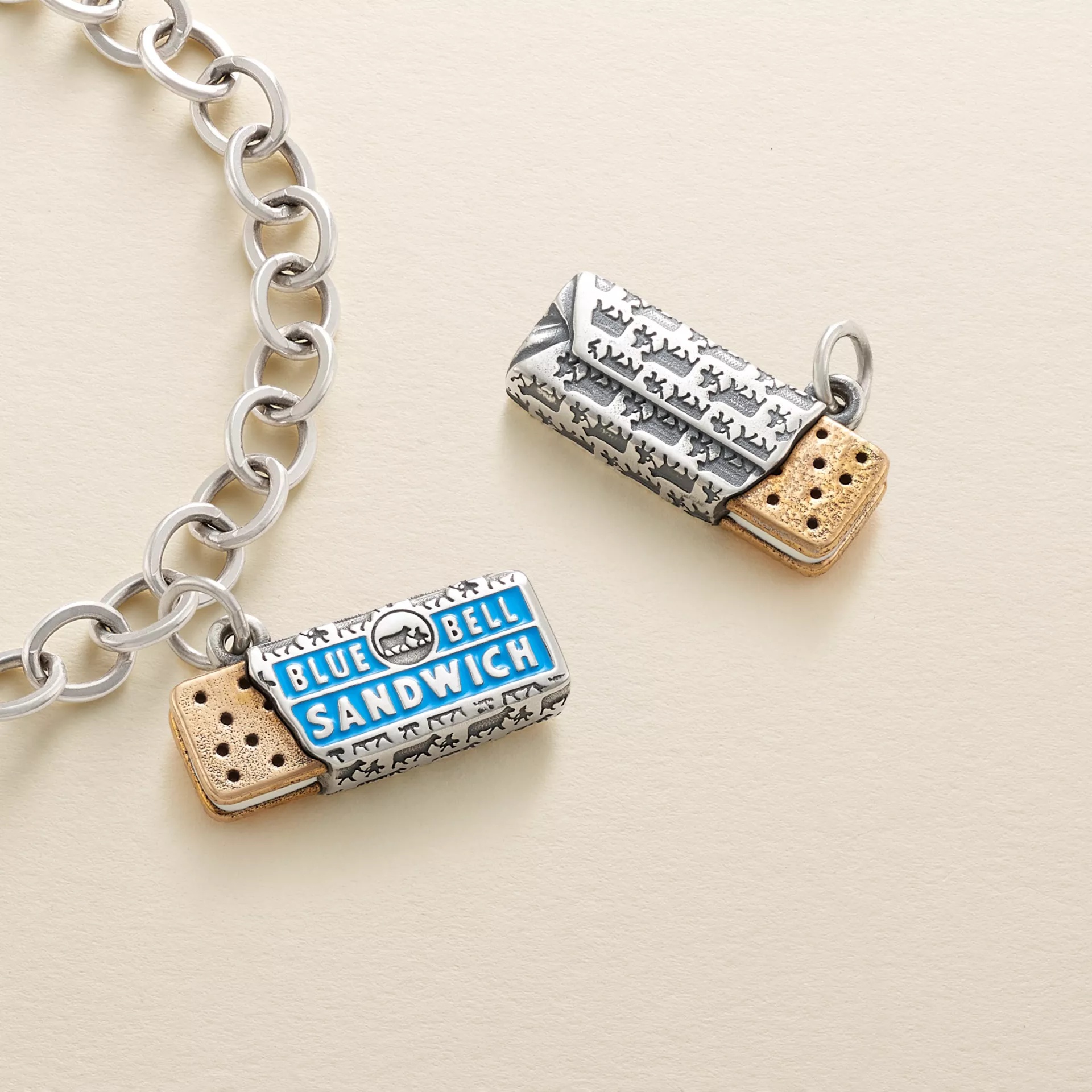 Enamel Blue Bell Ice Cream Sandwich Charm - Image 3