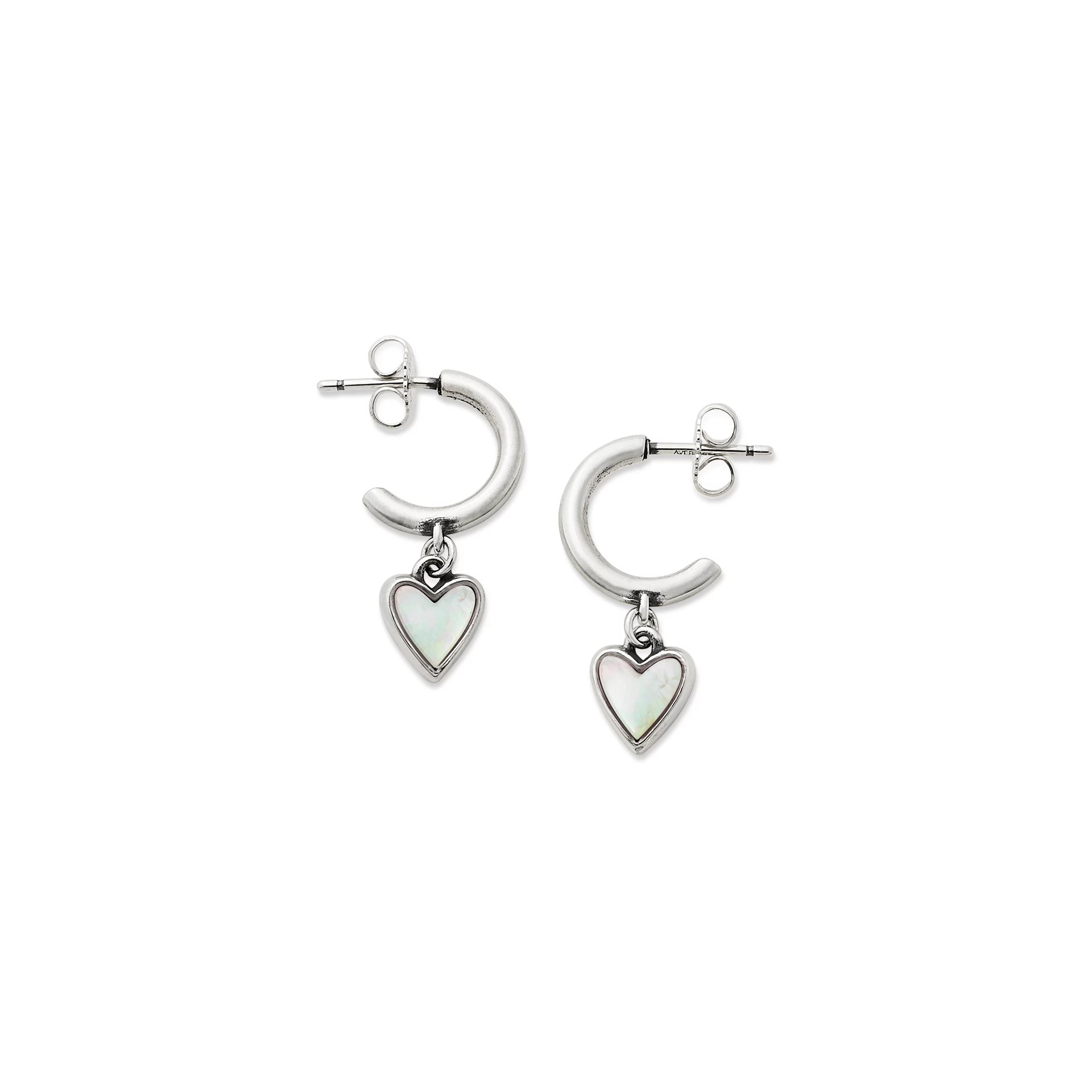 Sweetheart Gemstone Hoop Dangle EarShop All Rings