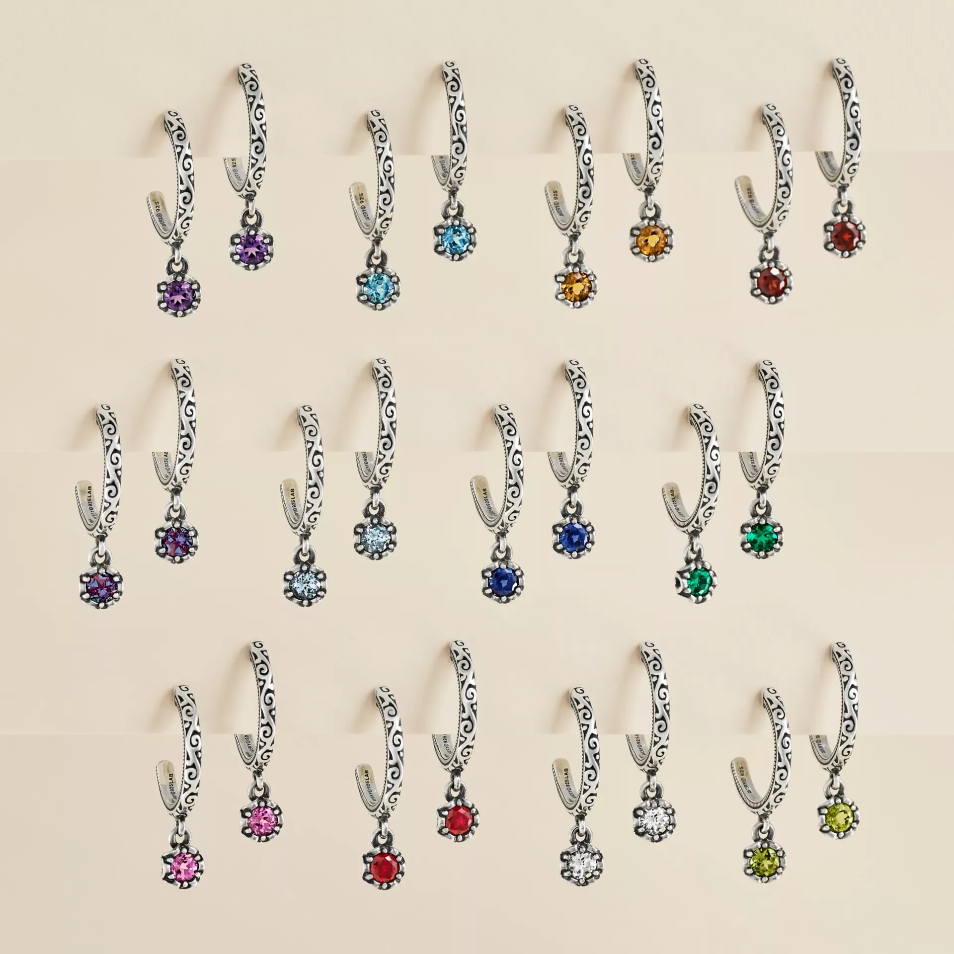 Cherished Birthstone Hoop Dangle EarShop All Rings - Image 2