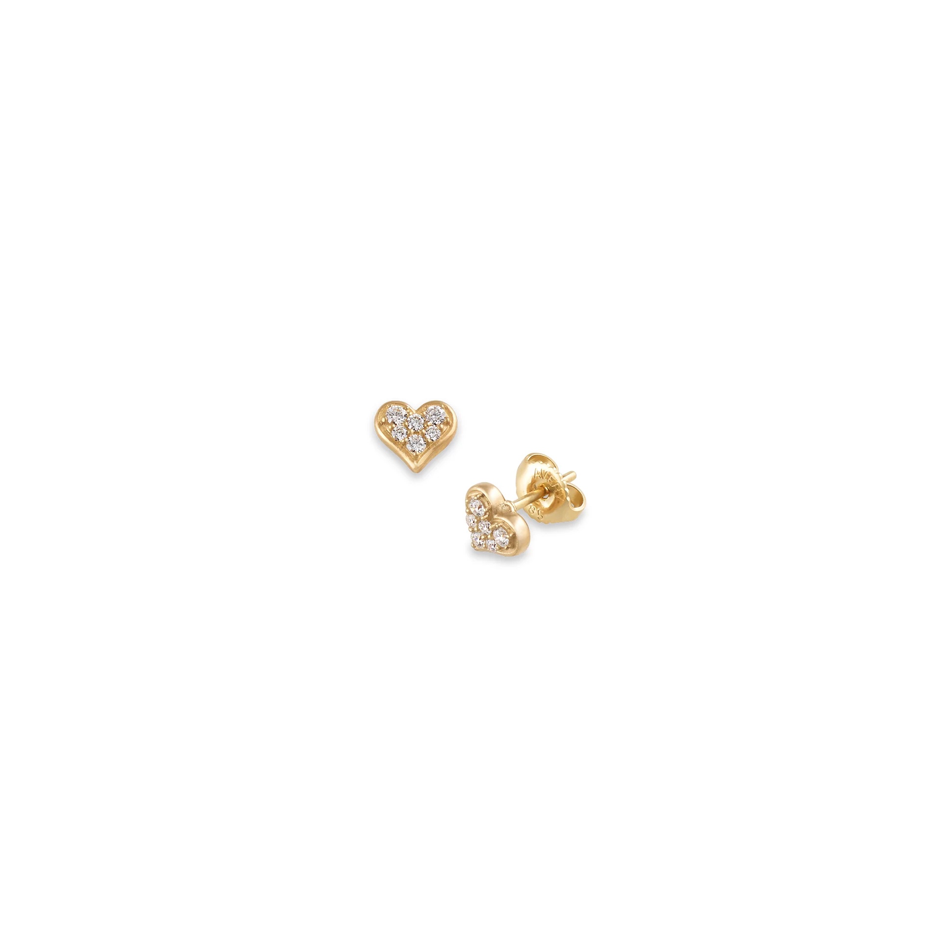 Delicate Pave Diamond Heart Studs - Image 2