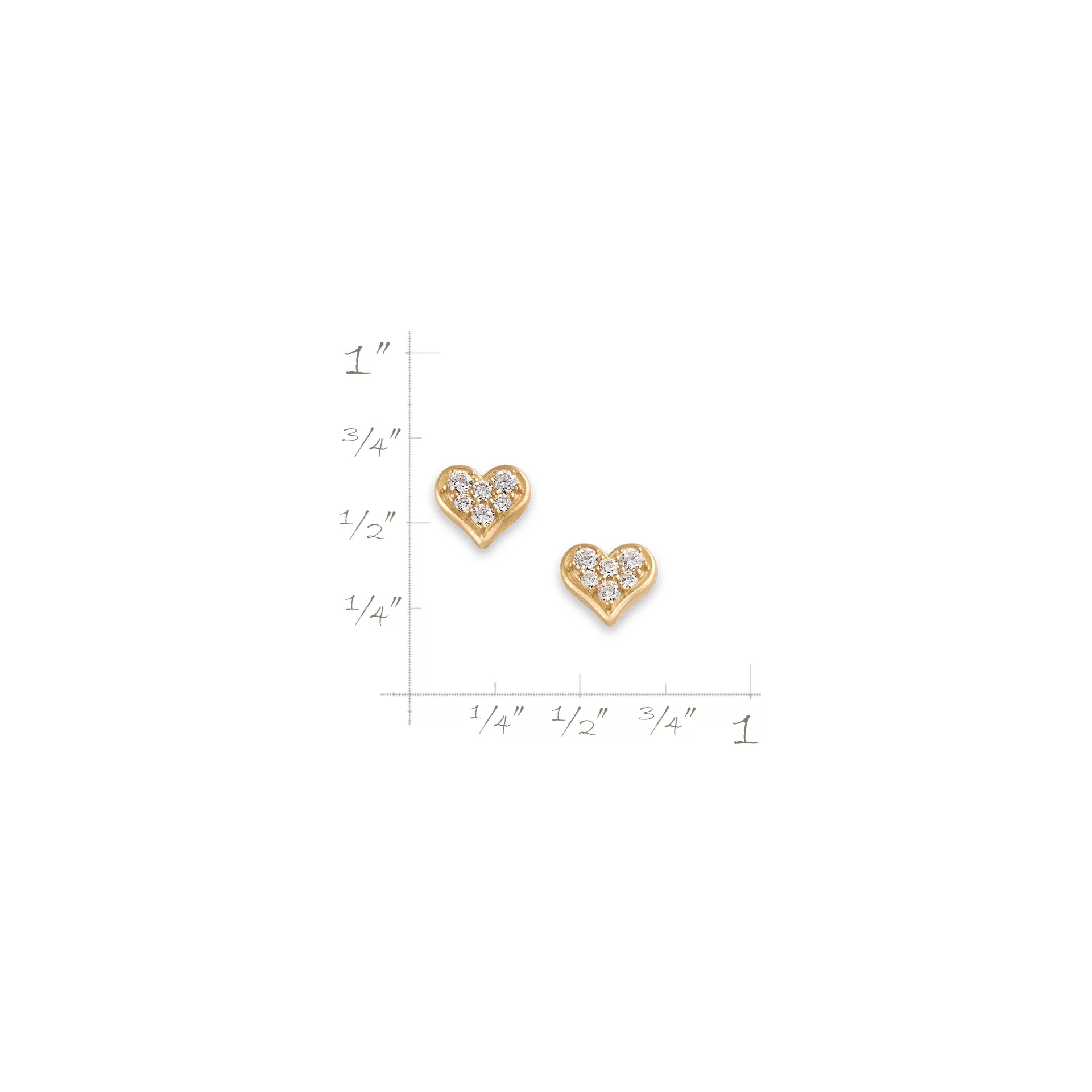 Delicate Pave Diamond Heart Studs - Image 6
