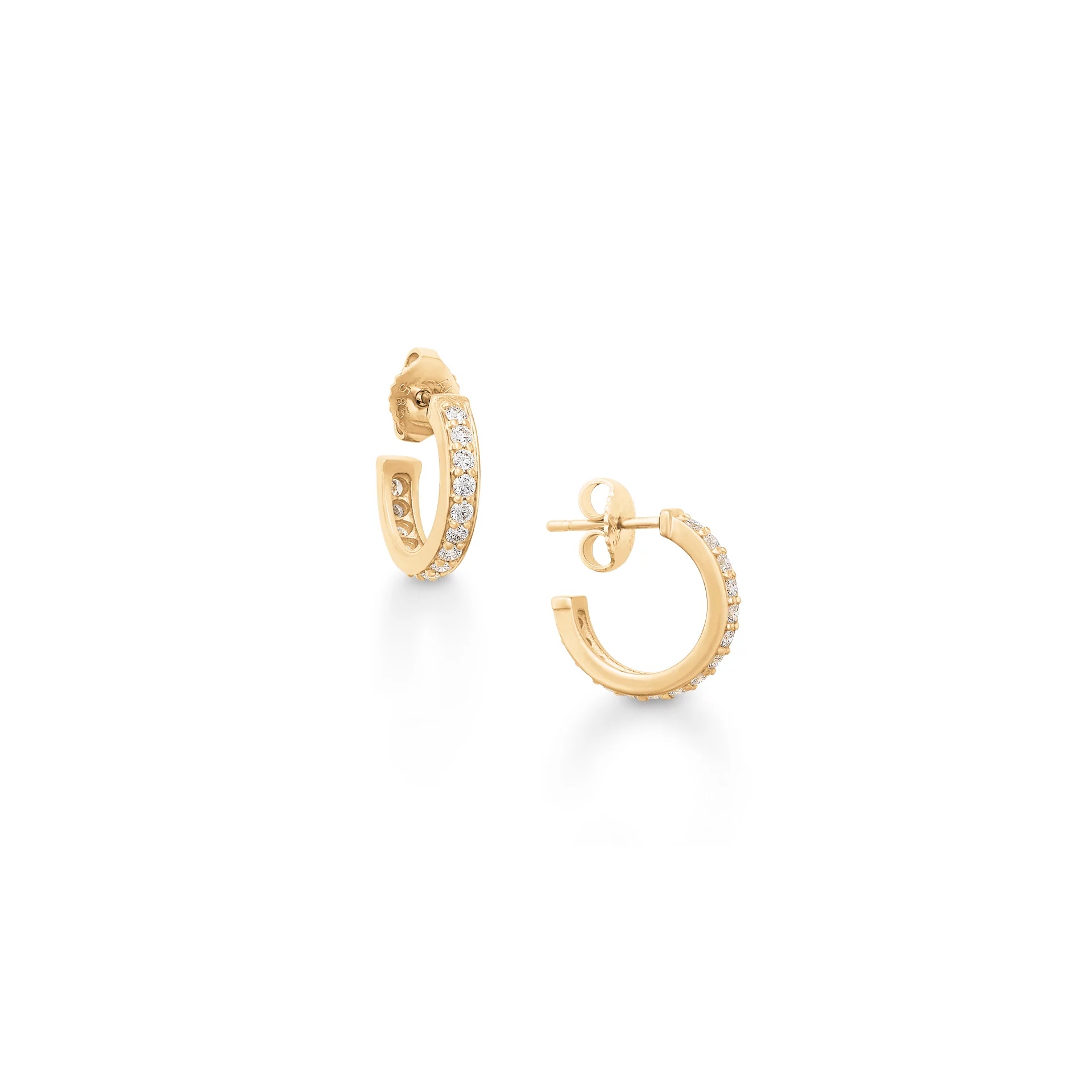 Delicate Pave Diamond Hoops