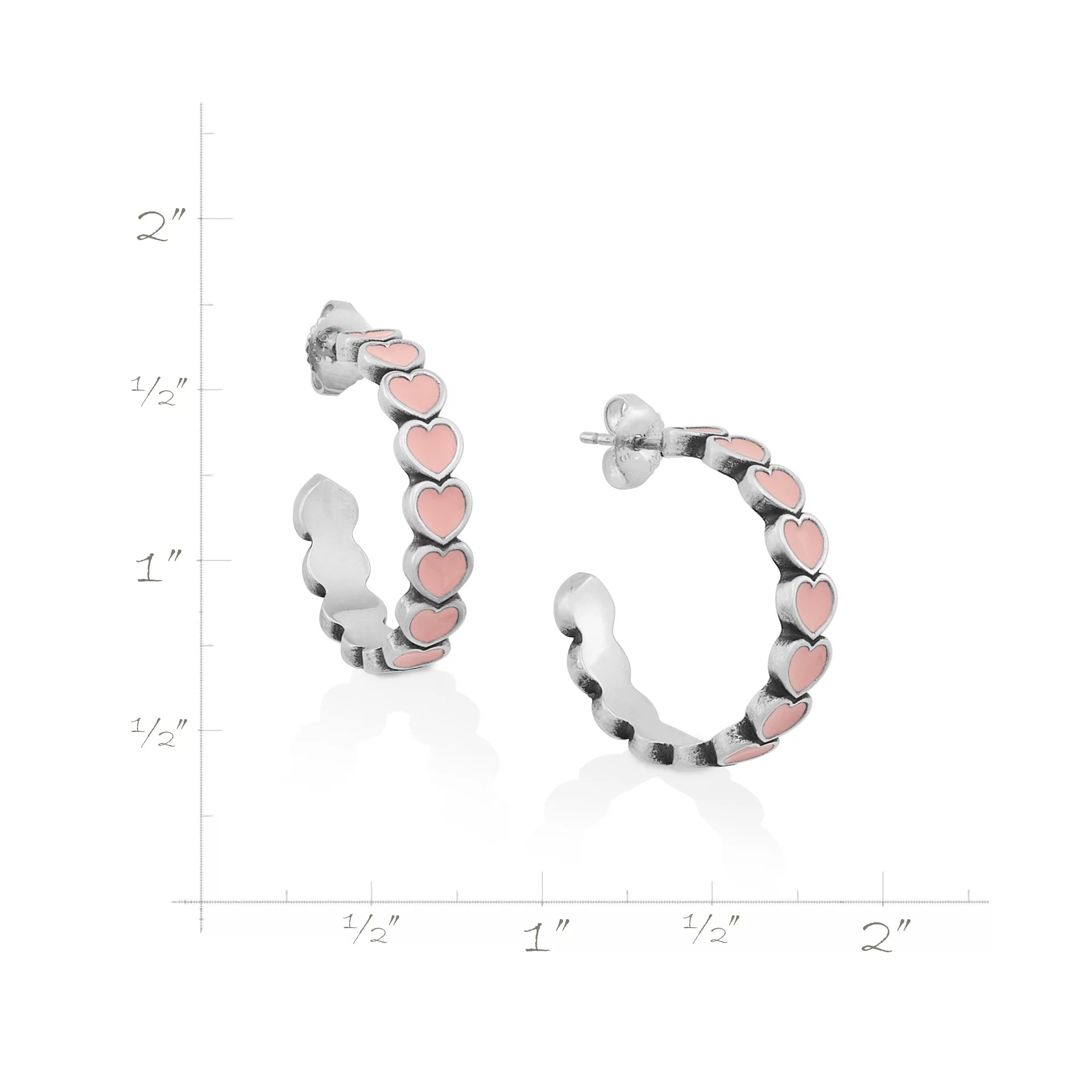 Enamel Connected Hearts Hoops - Image 7