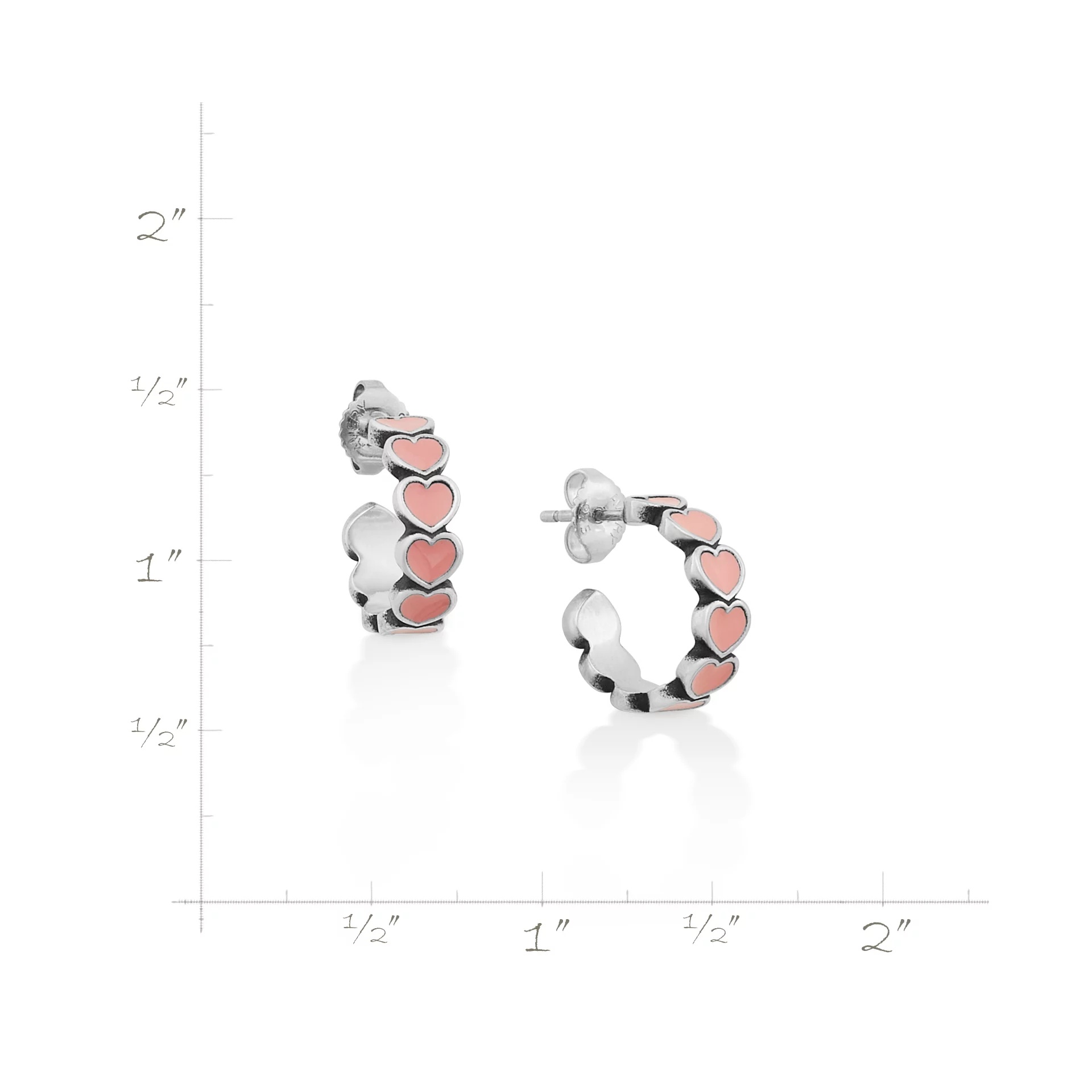 Enamel Connected Hearts Hoops - Image 7