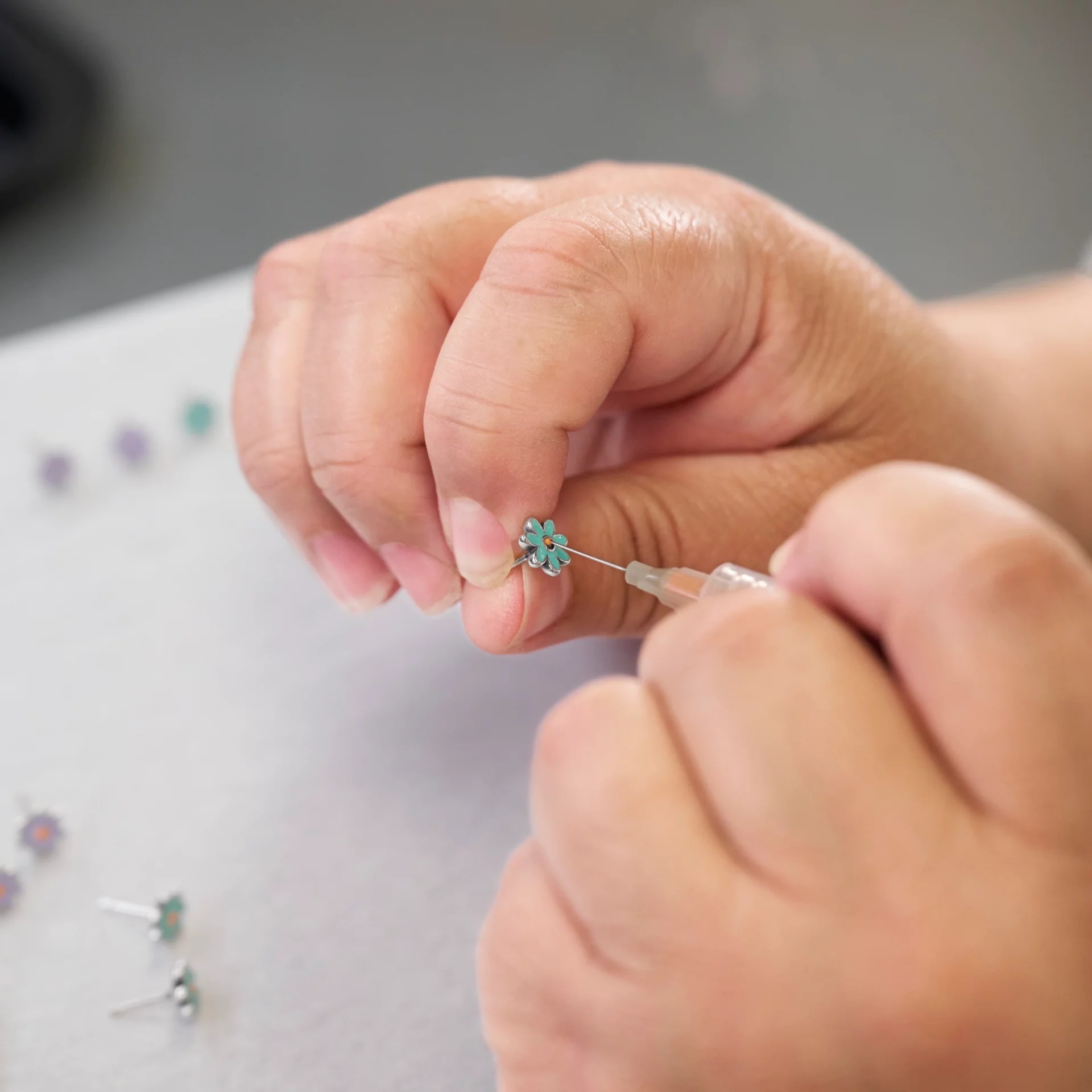Enamel Mini Flower Studs - Image 4