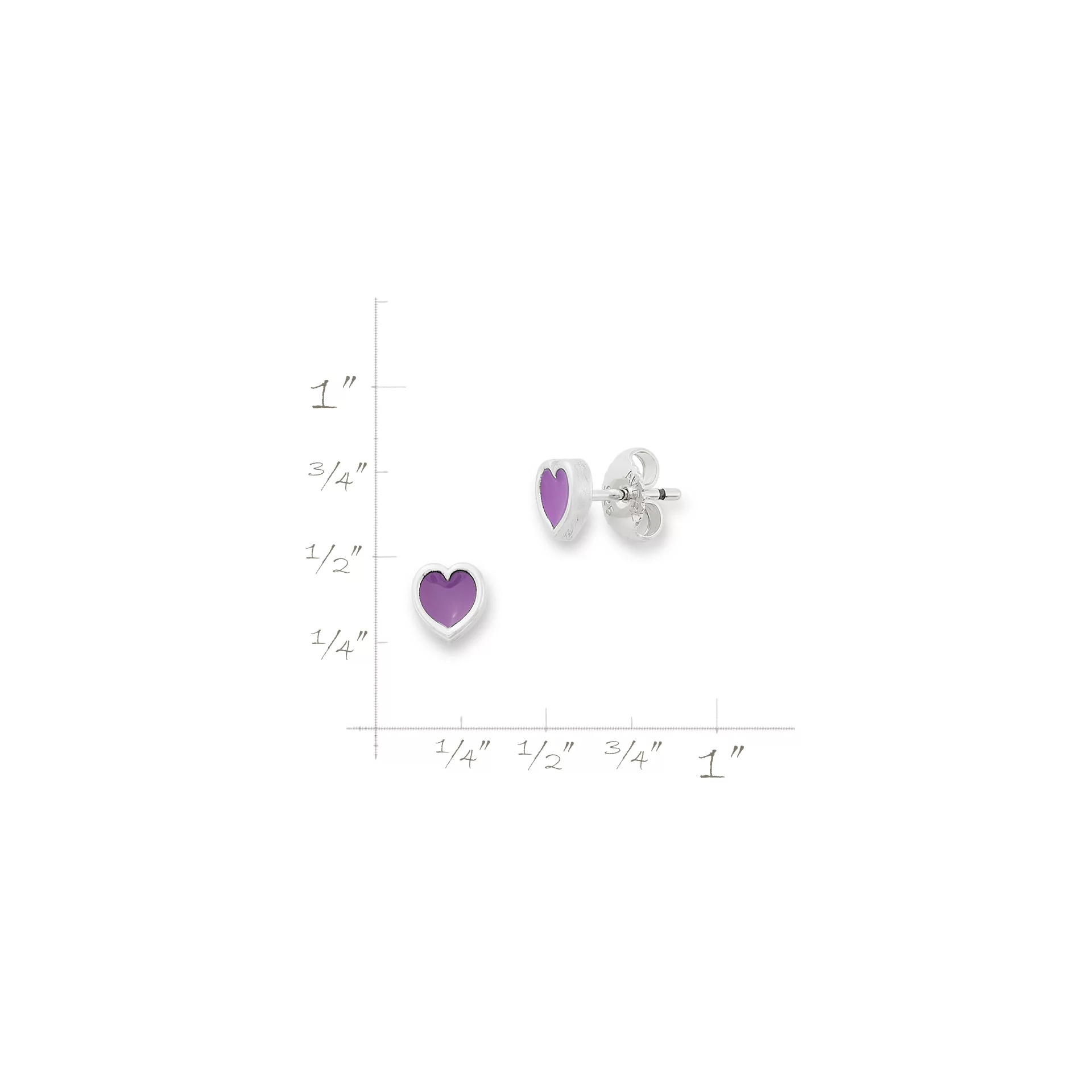 Enamel Connected Hearts Studs - Image 5