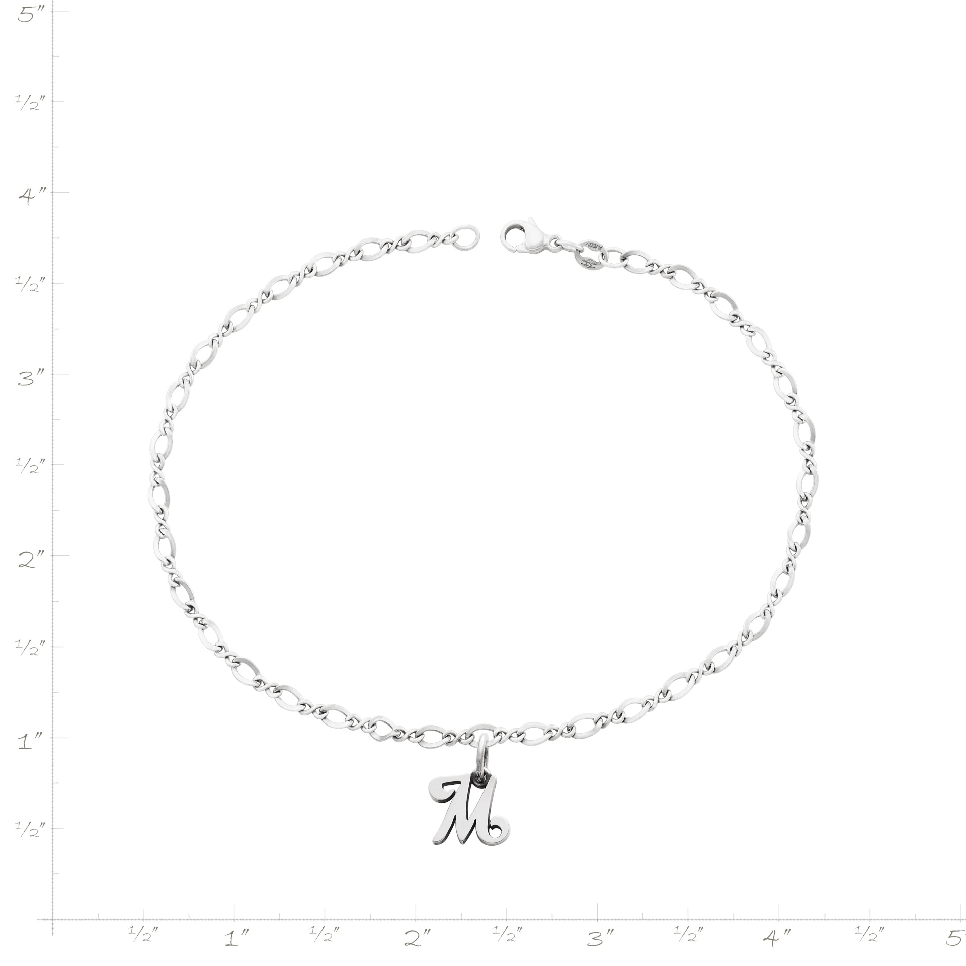 Small Script Initial Anklet - Image 3