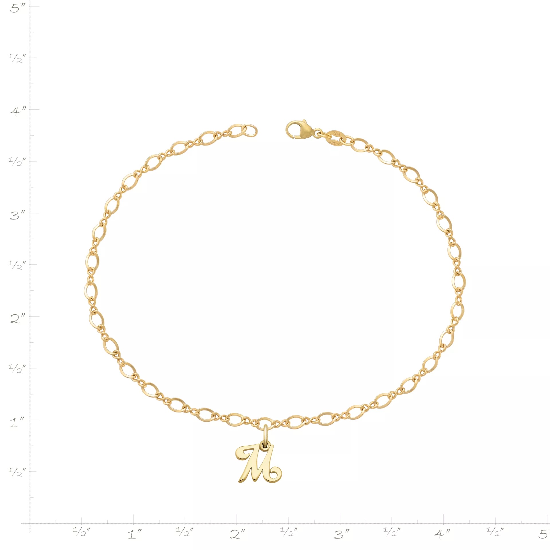 Small Script Initial Anklet - Image 3