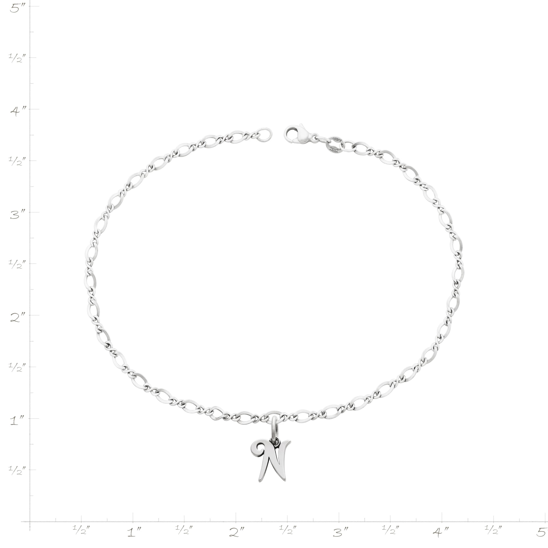 Small Script Initial Anklet - Image 3