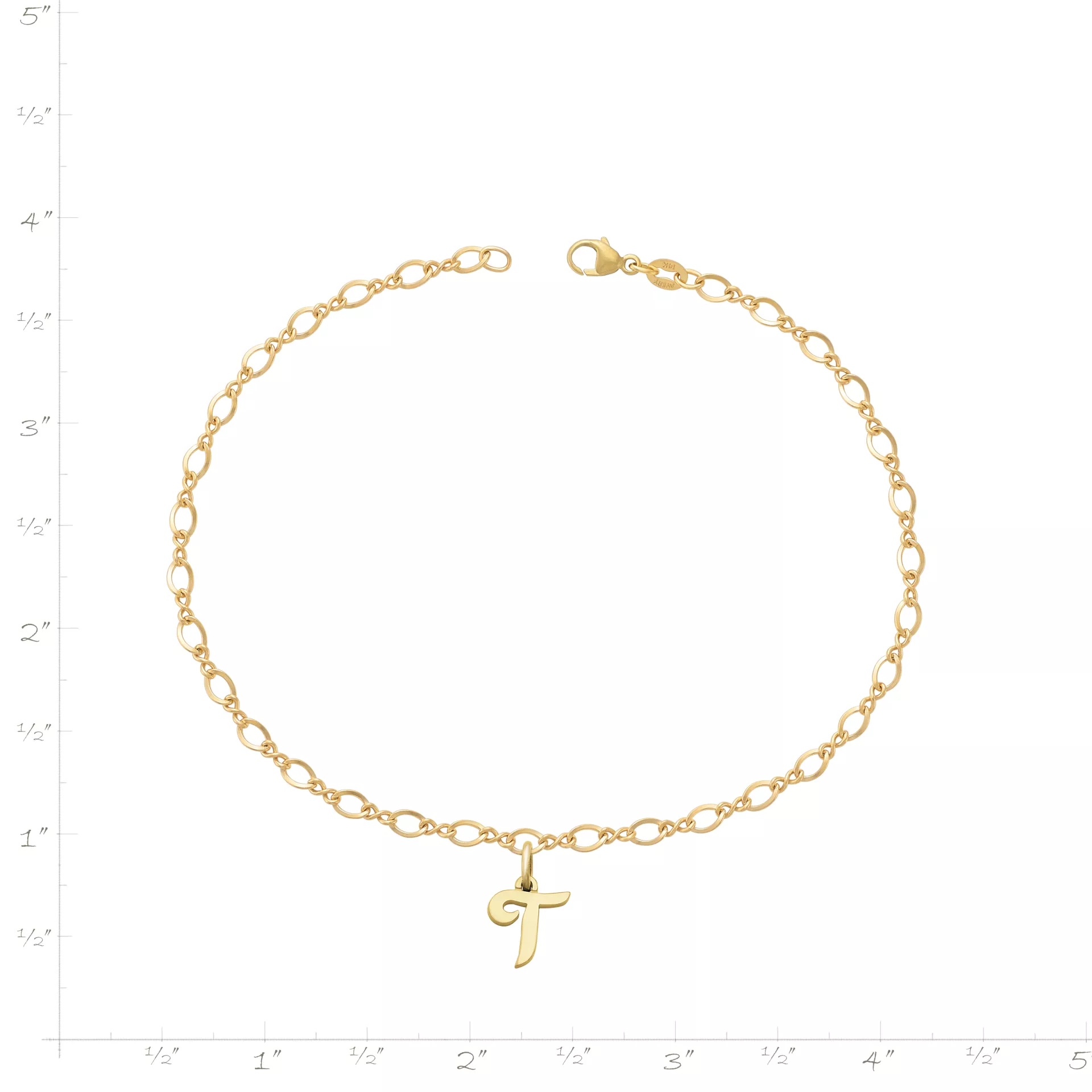 Small Script Initial Anklet - Image 3