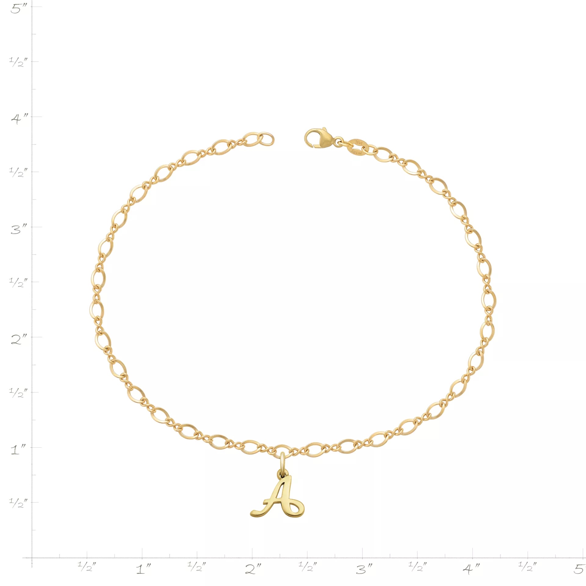 Small Script Initial Anklet - Image 4