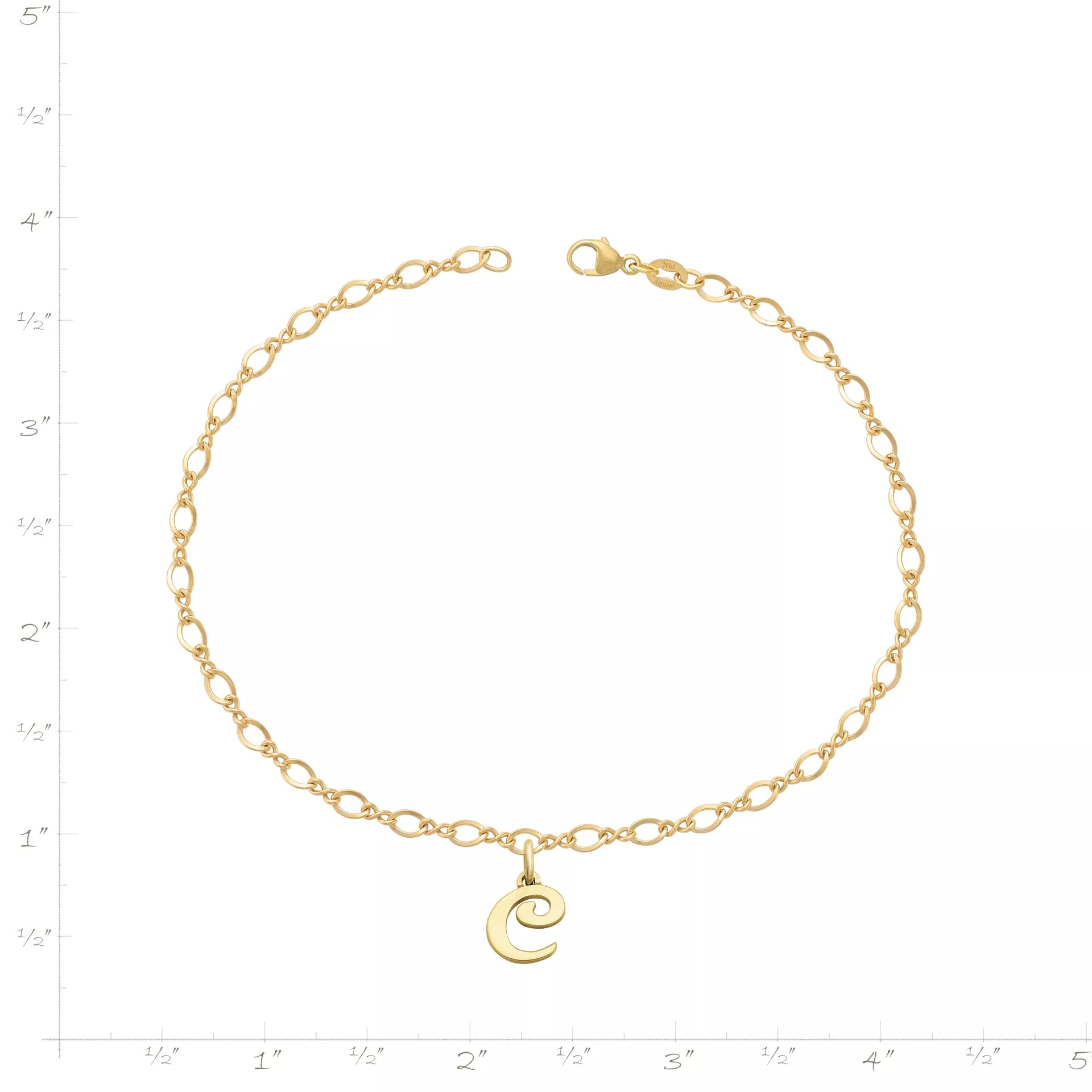 Small Script Initial Anklet - Image 3