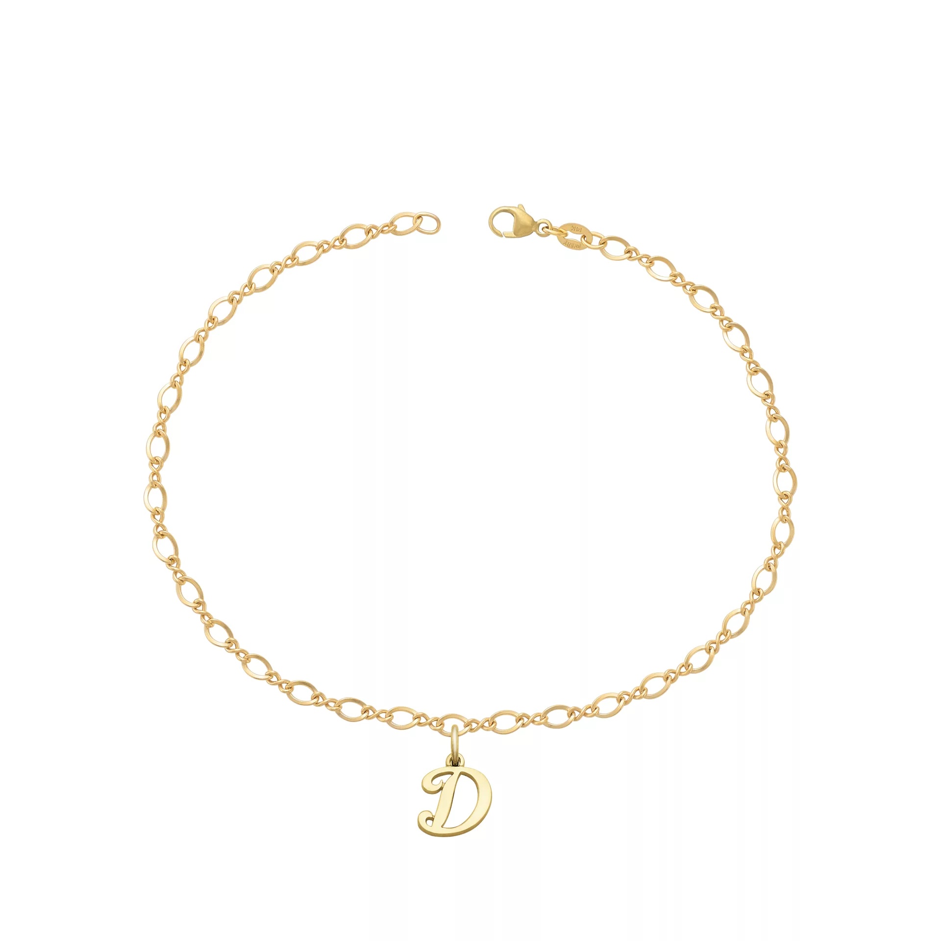 Small Script Initial Anklet