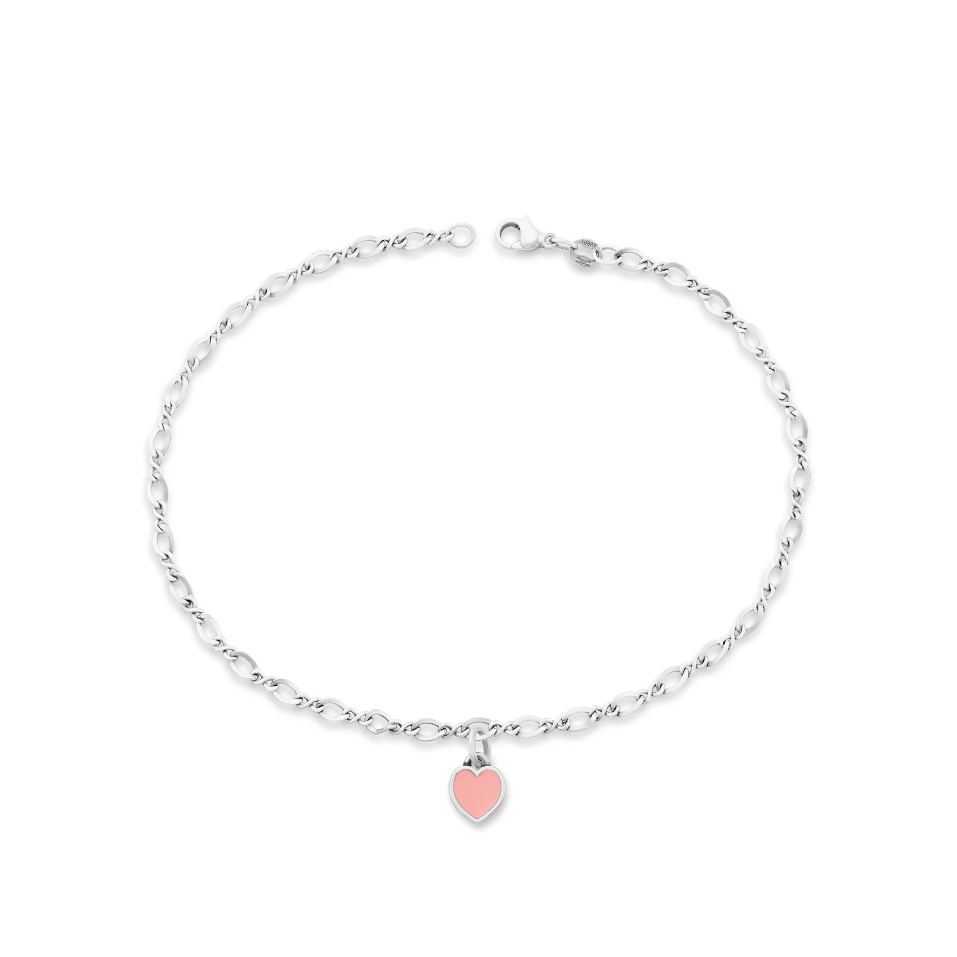 Enamel Connected Hearts Anklet