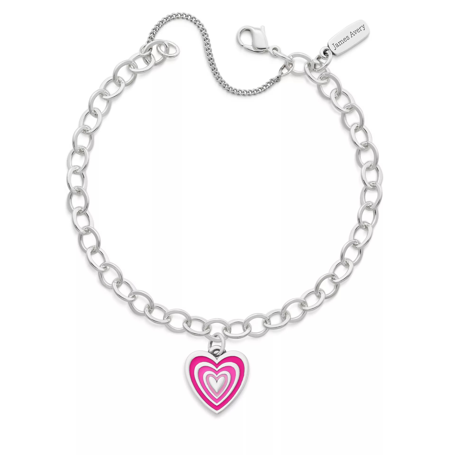 Enamel Radiant Heart Charm Bracelet