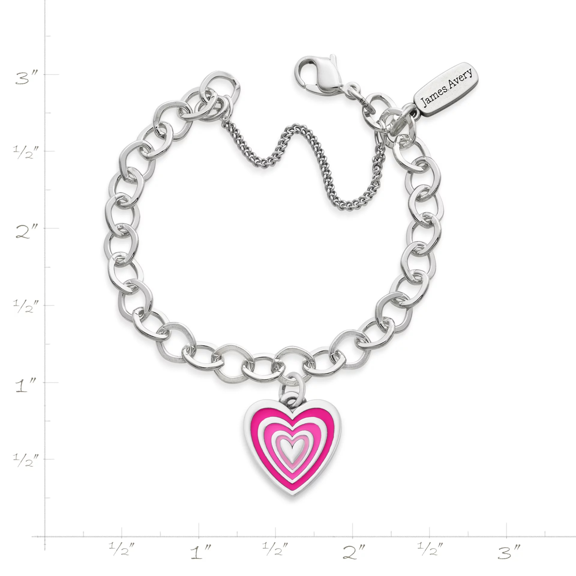 Enamel Radiant Heart Charm Bracelet - Image 2