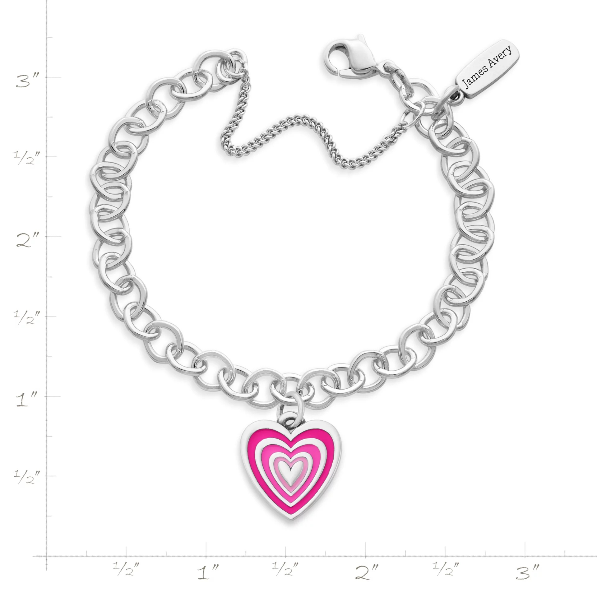 Enamel Radiant Heart Charm Bracelet - Image 2