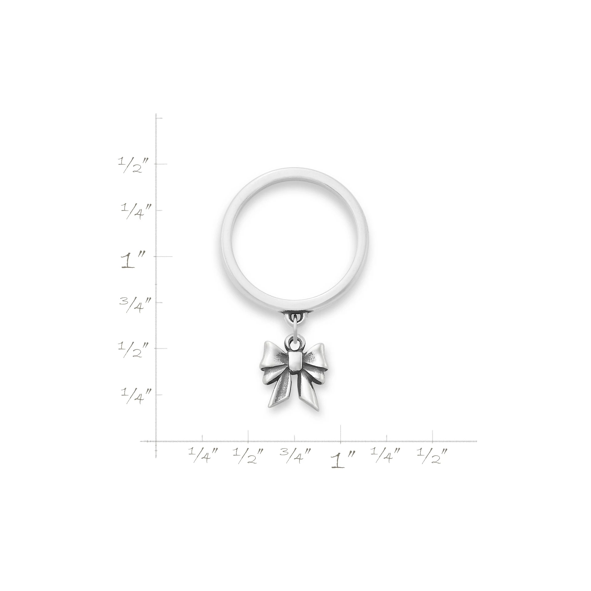 Tiny Bow Charm Dangle Ring - Image 3