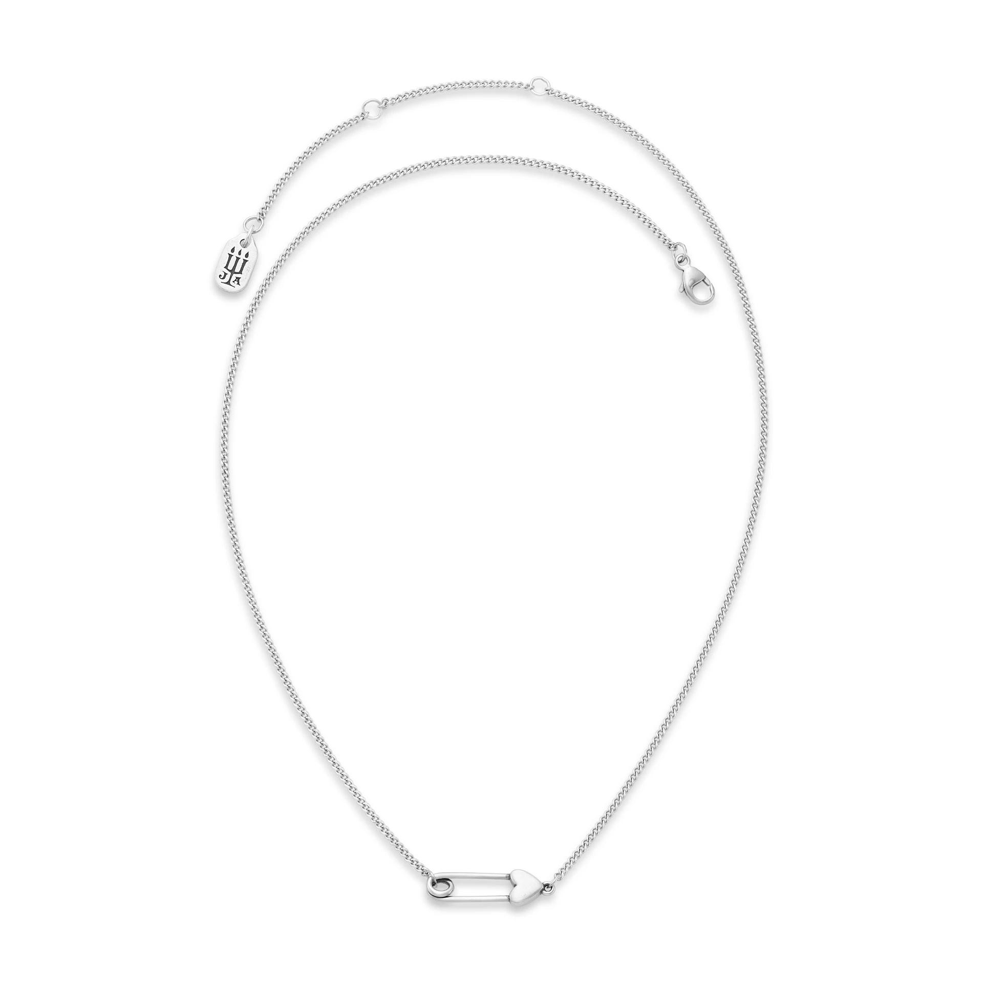 Safety Pin Heart Necklace - Image 2