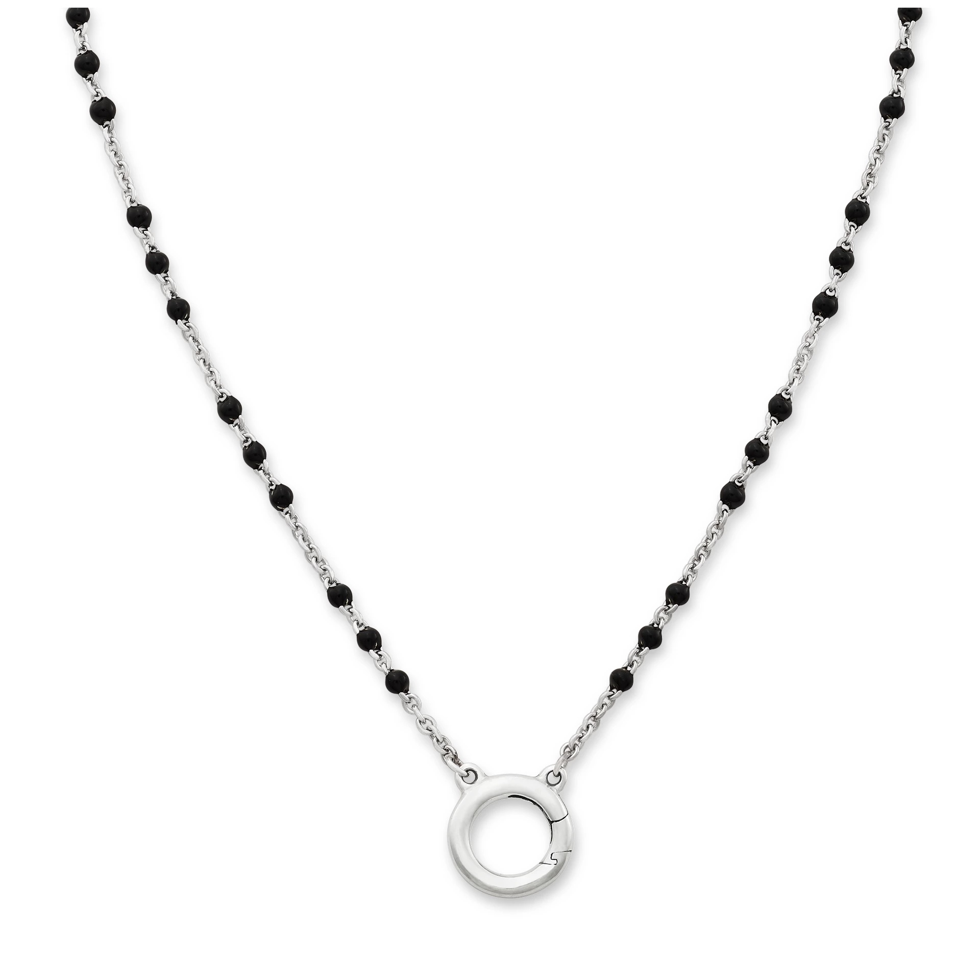 Enamel Beaded Chain Changeable Charm Holder Necklace