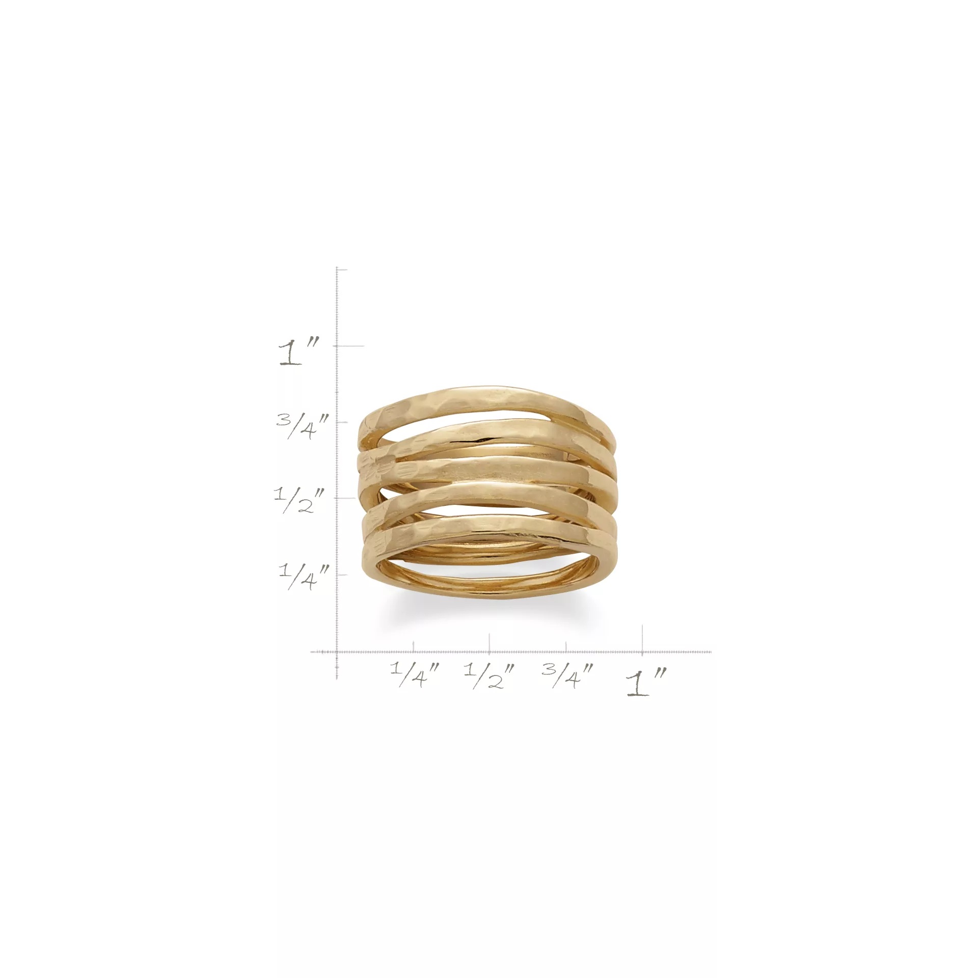 Stacked Hammered Ring - Image 2