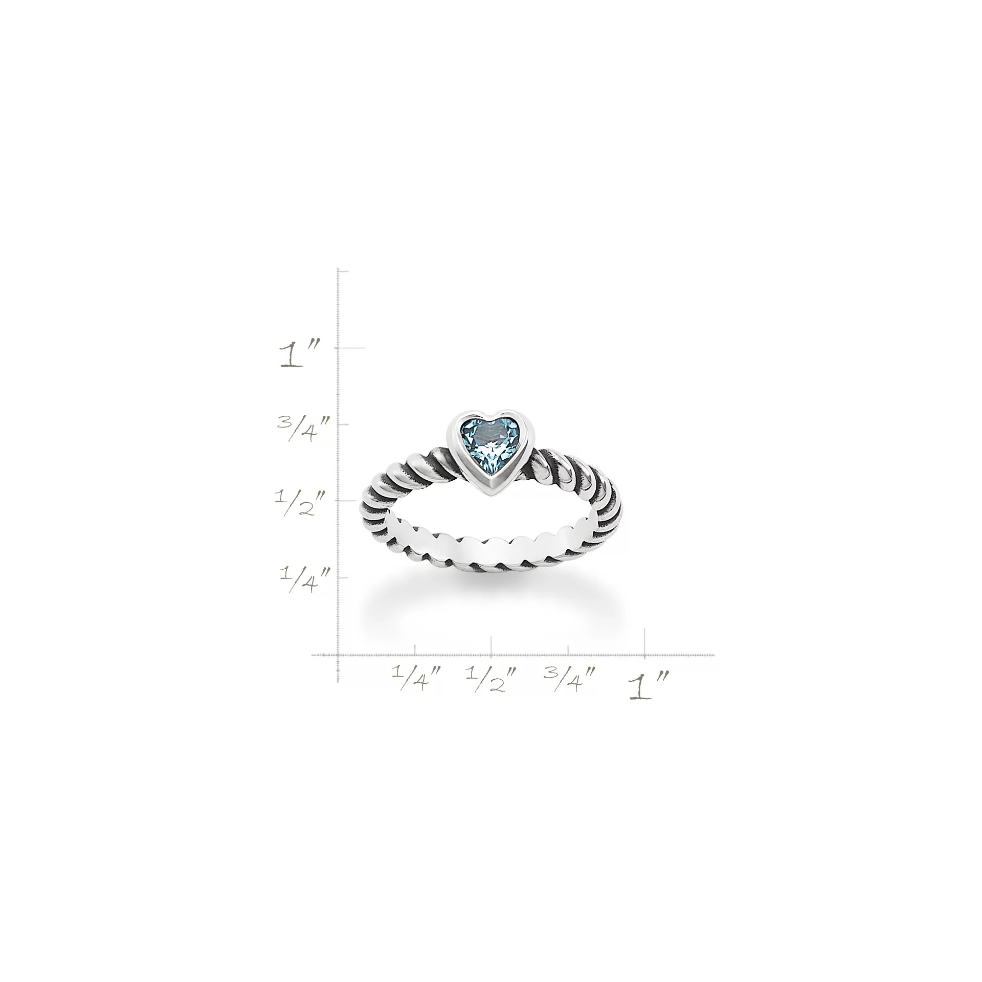 Gemstone Heart Twisted Wire Ring - Image 4