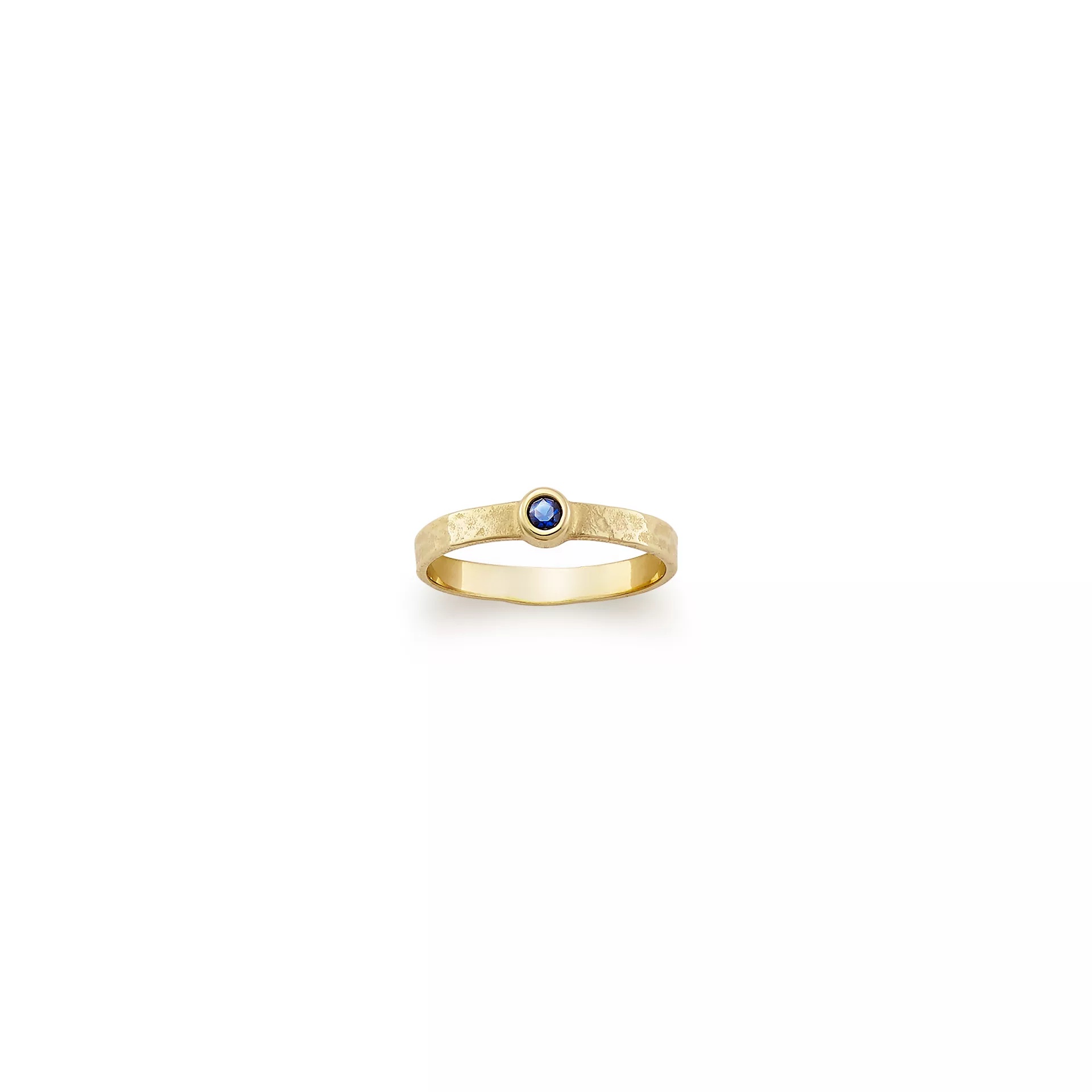 Petite Hammered Gemstone Ring