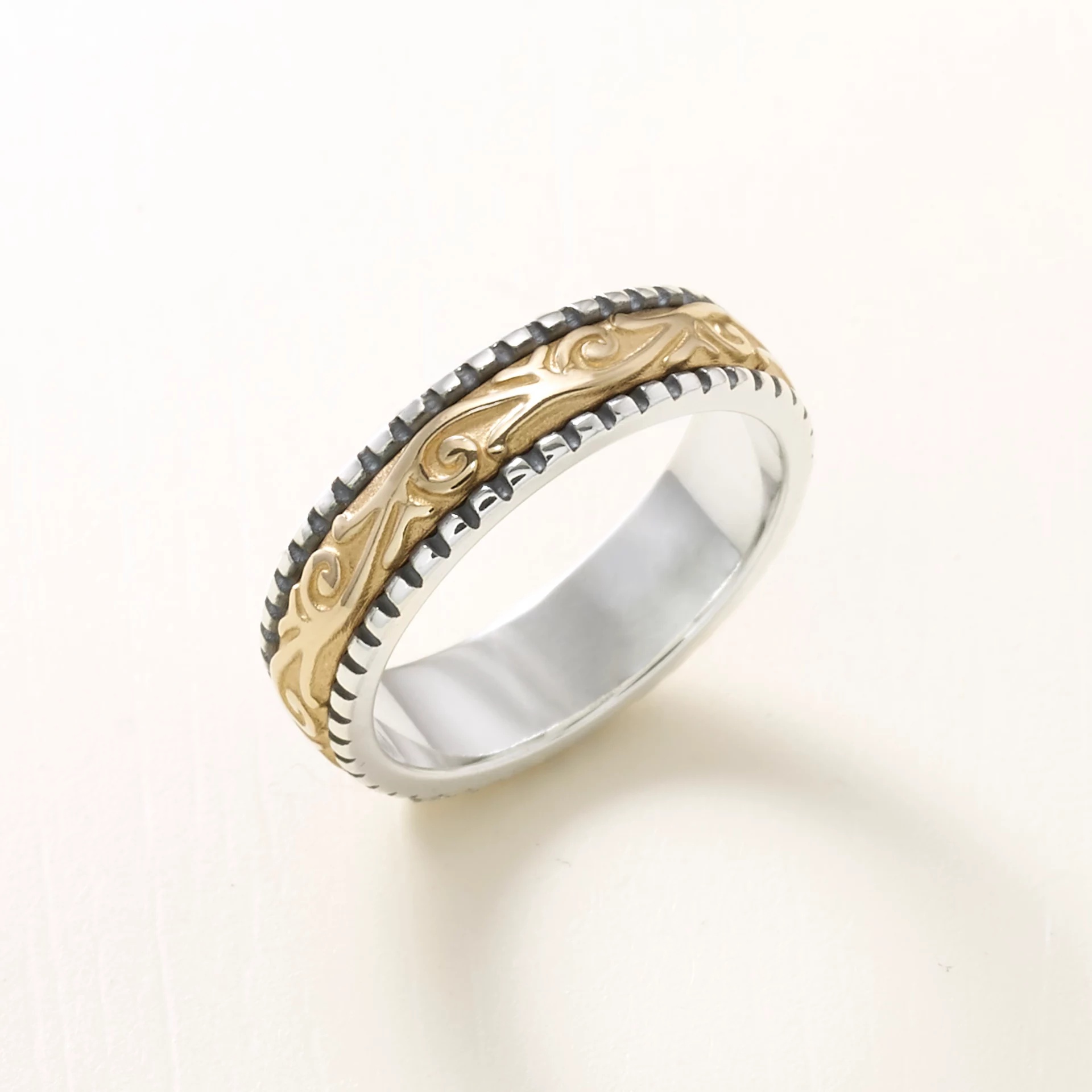 Beaded Scrolled Wedding Ring - Image 2