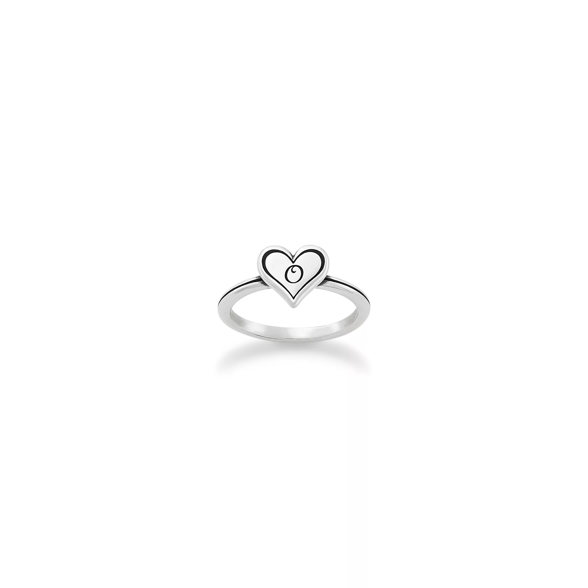 Delicate Heart Initial Ring
