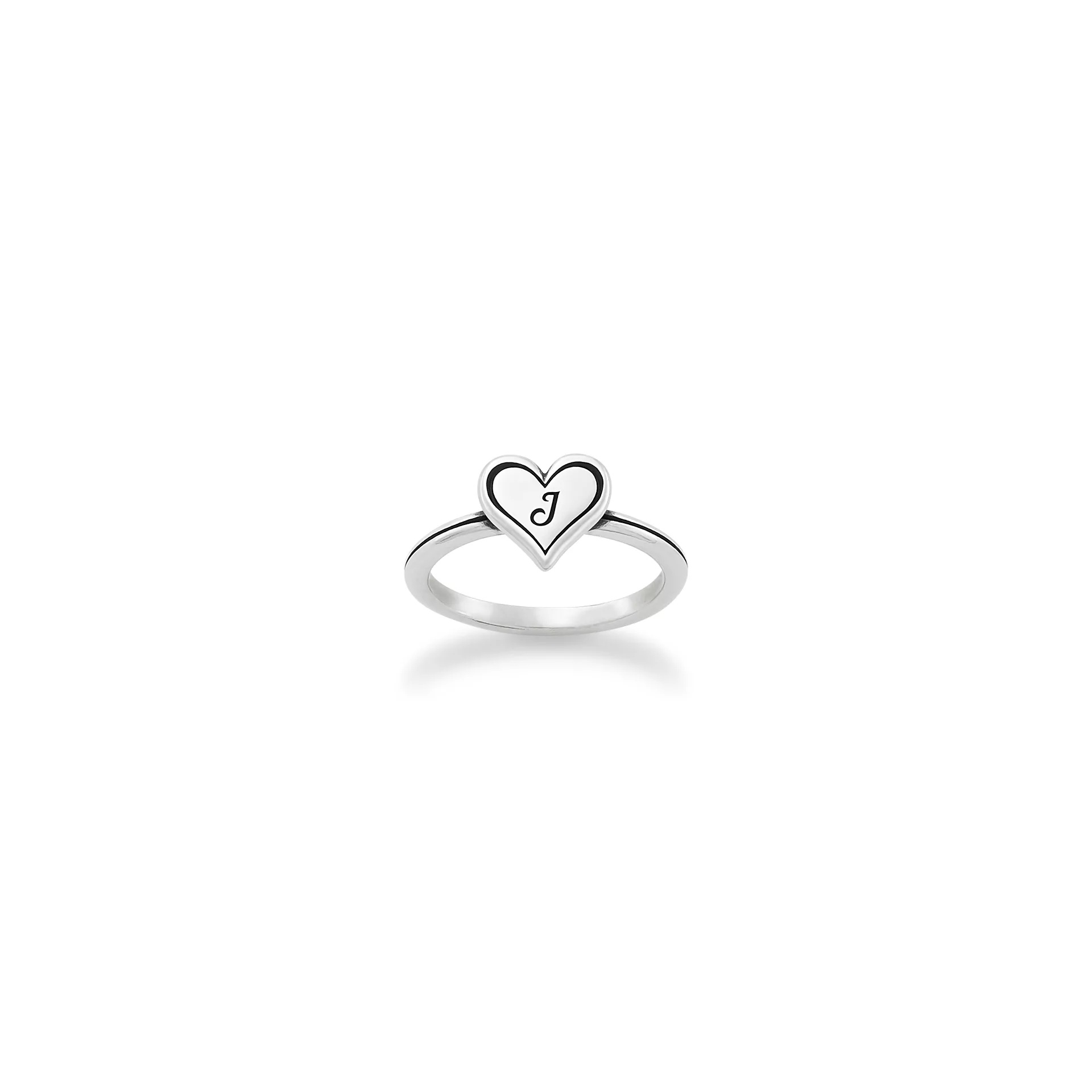 Delicate Heart Initial Ring